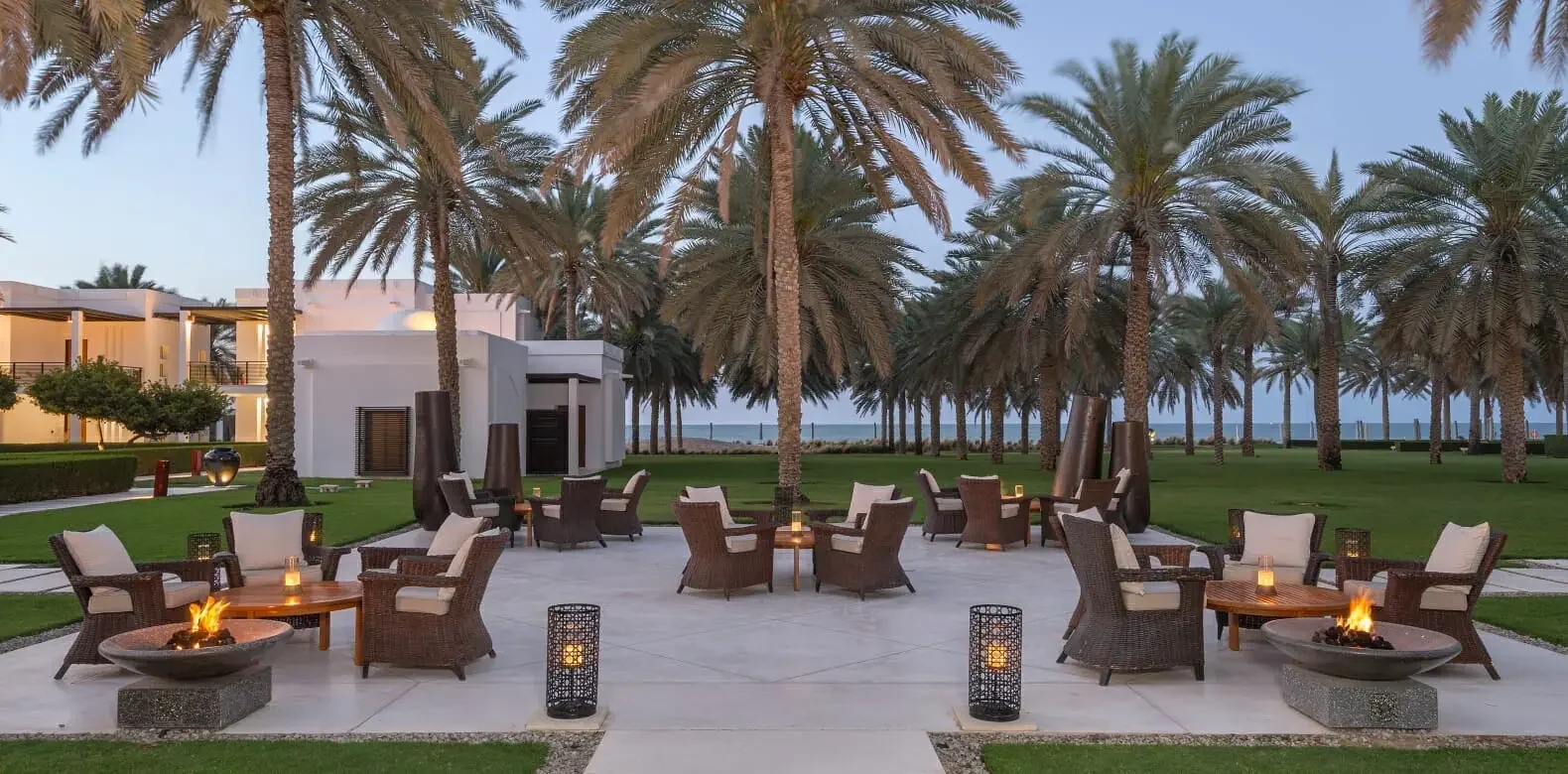 lobby lounge area of the chedi muscat oman hotel