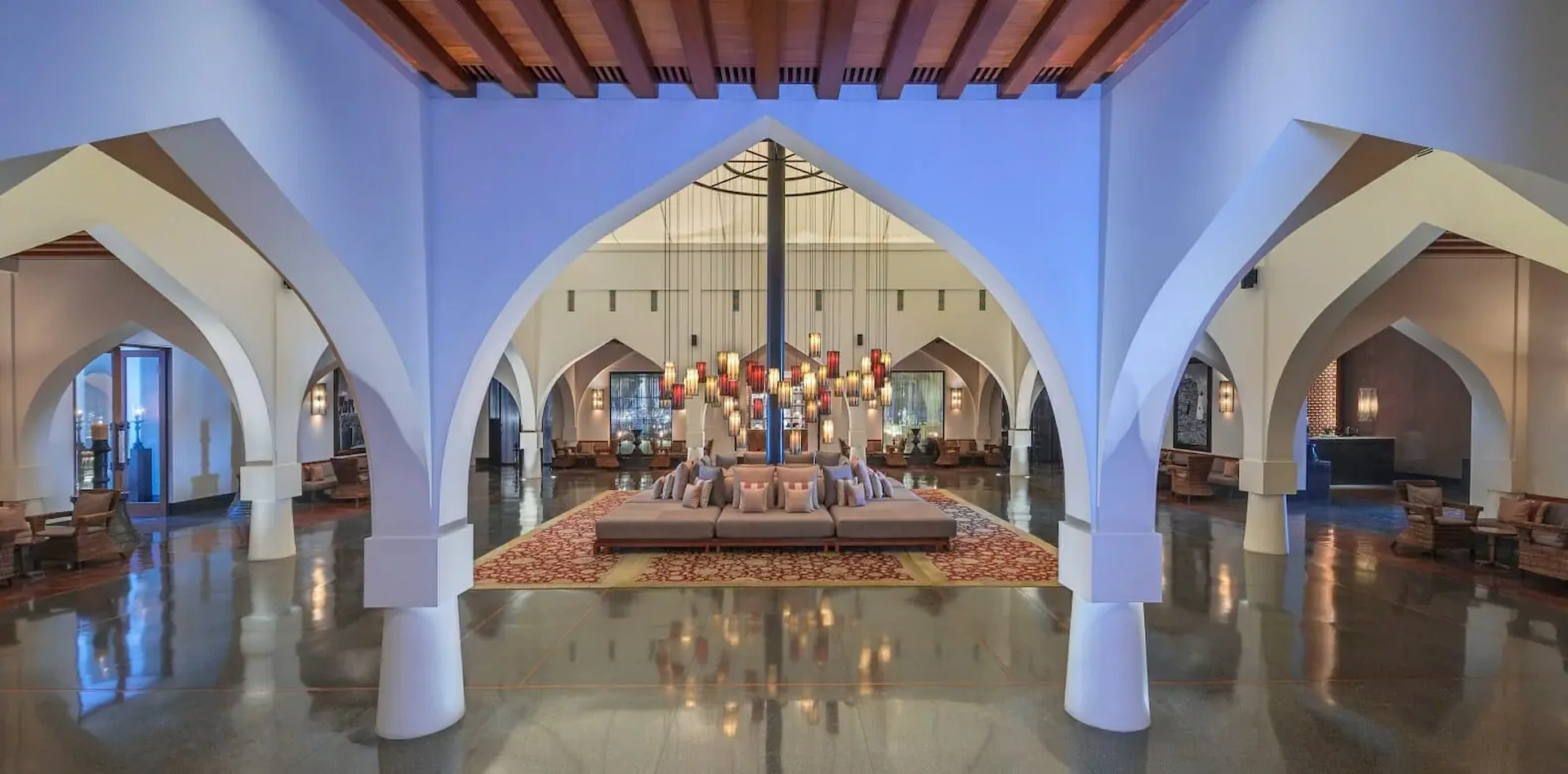the lobby at the chedi muscat oman
