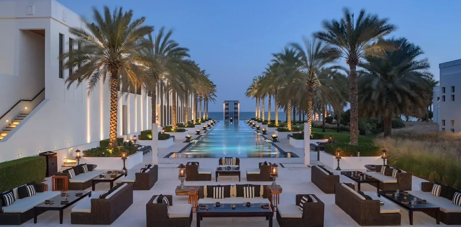 the long pool cabana at the chedi muscat oman