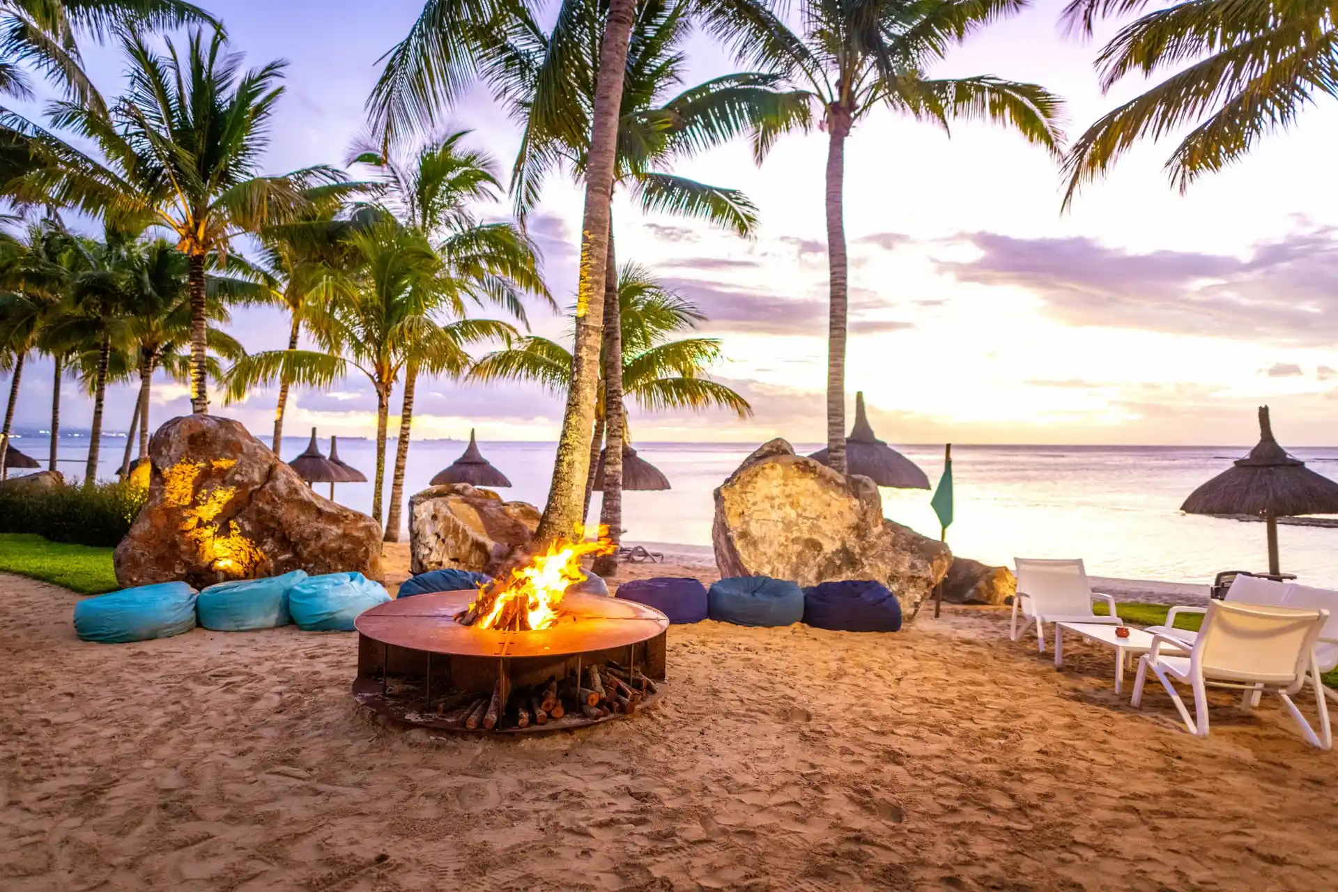 victoria mauritius adults only sunset beach fire