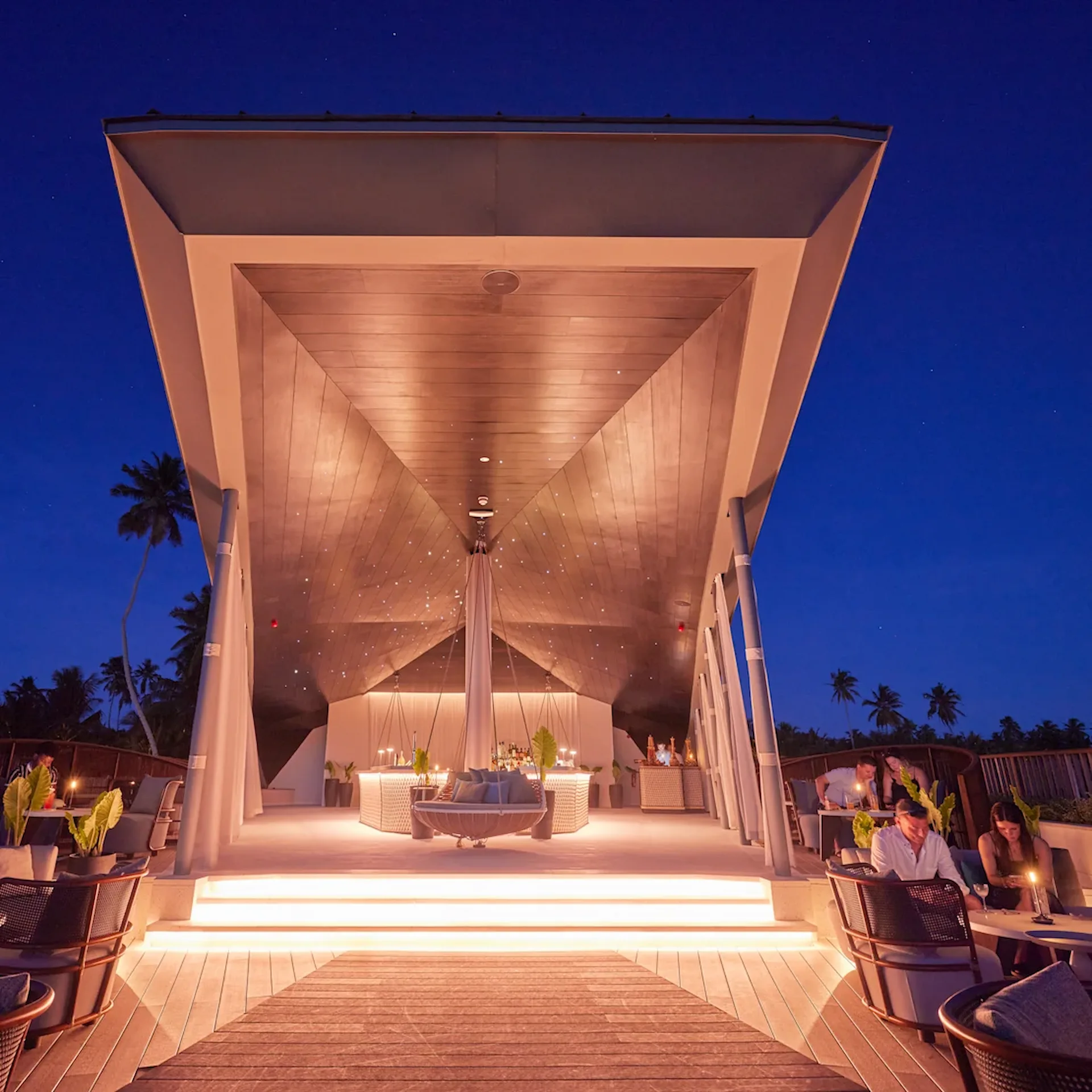 waldorf astoria seychelles platte island lalin restaurant with outdoor dining and ocean view