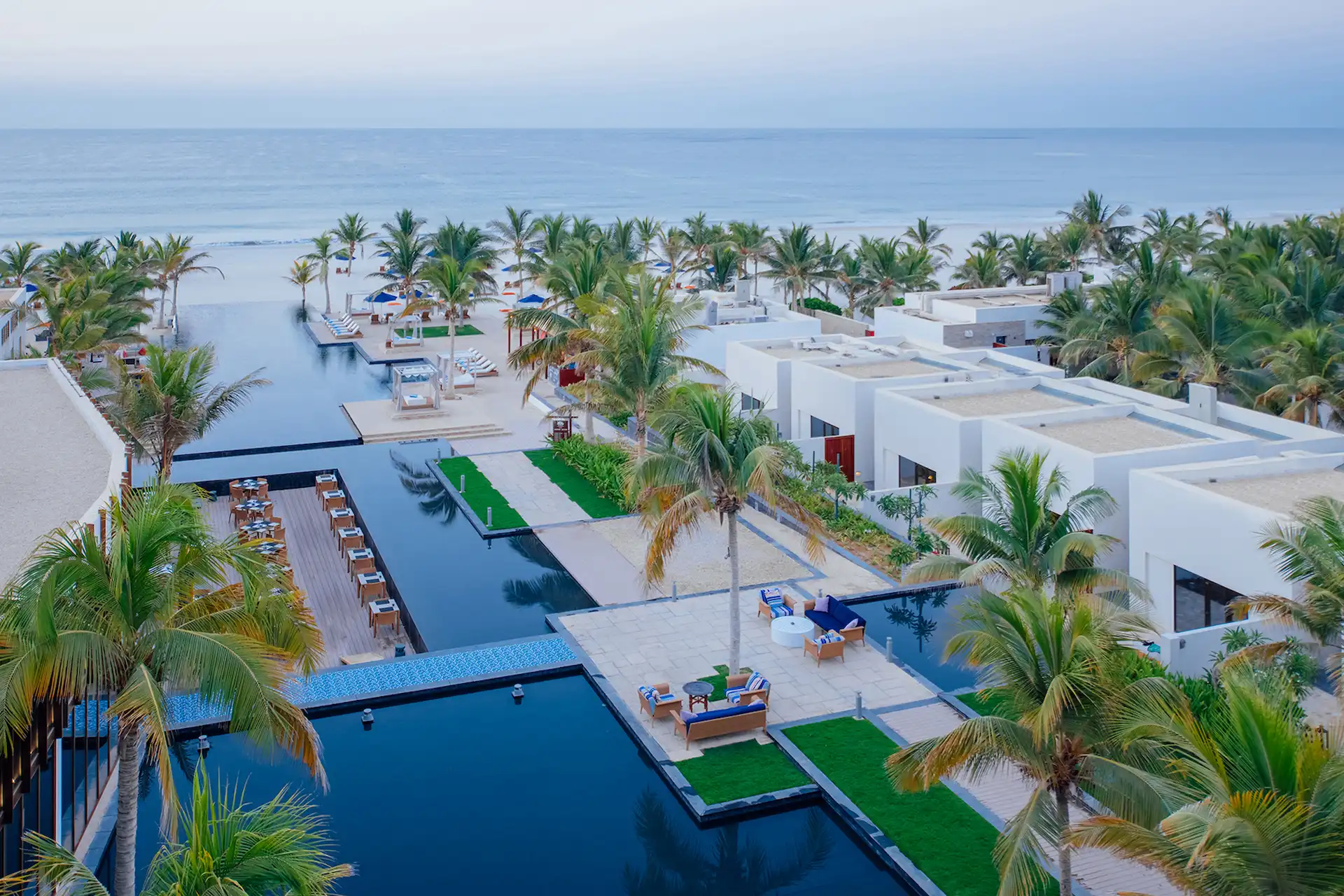 aerial view of pool at al baleed resort salalah by anantara oman