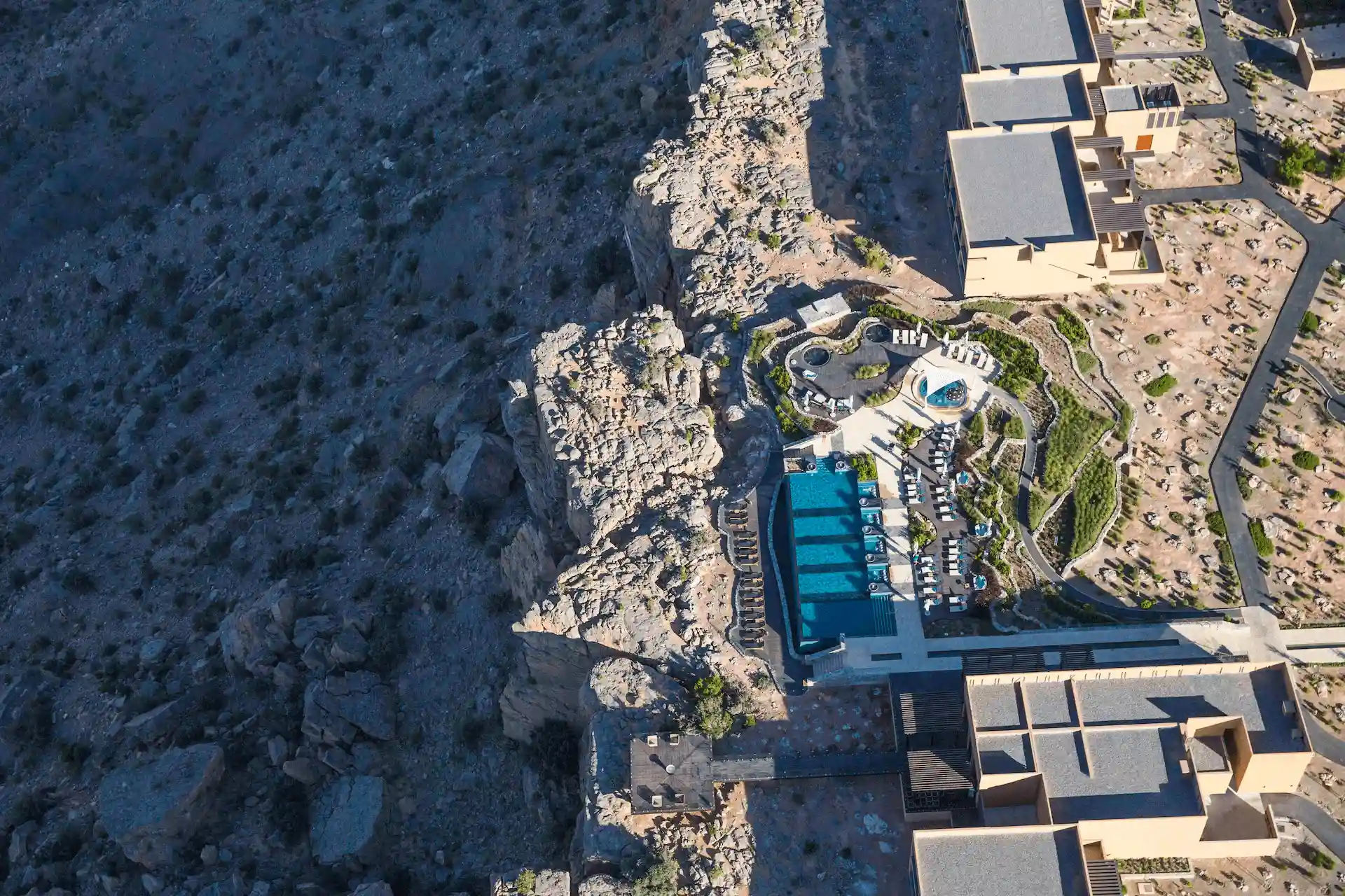aerial pool view anantara al jabal al akhdar oman