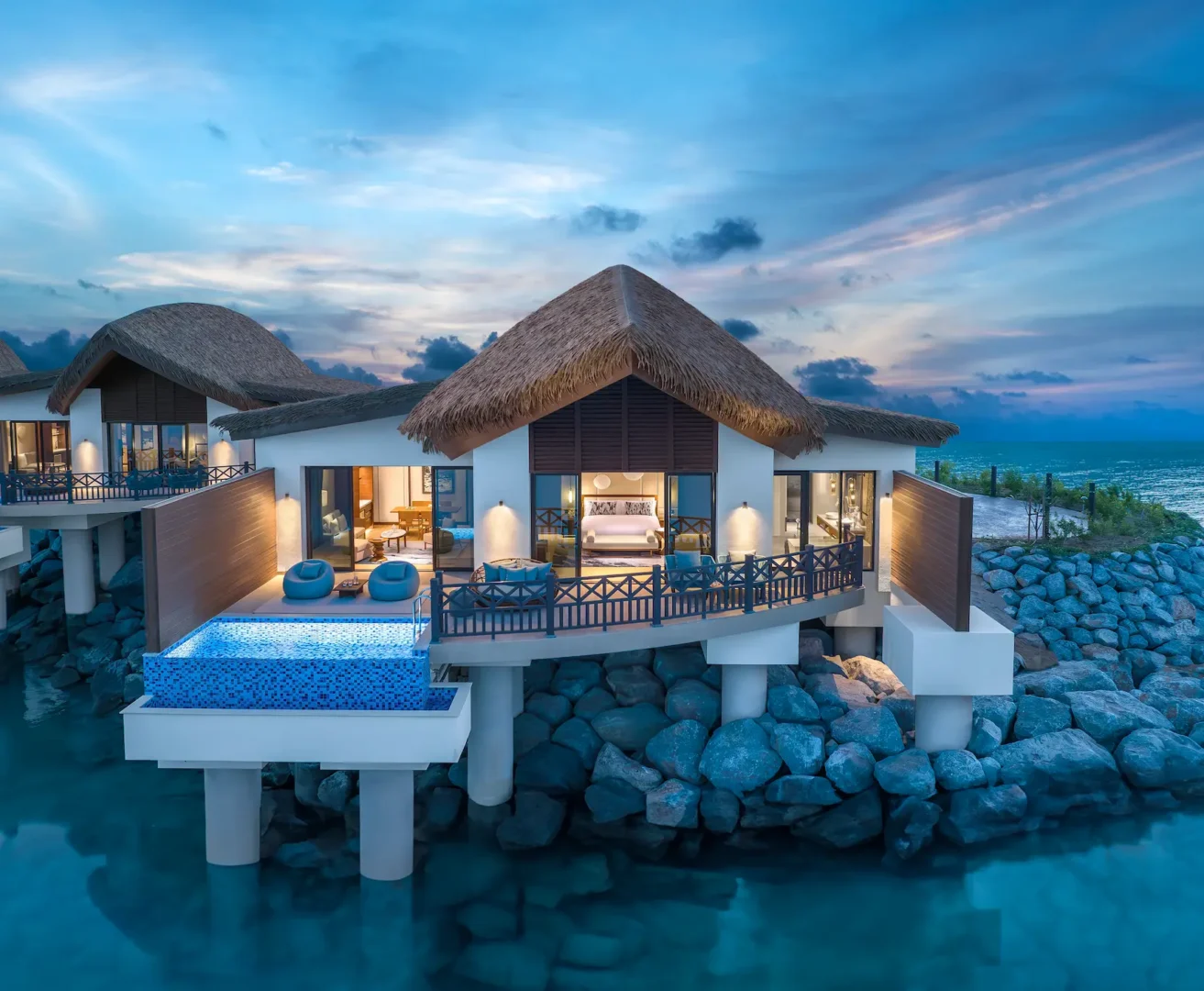 anantara mina ras al khaimah peninsula sea view pool villa exterior showcasing a secluded villa setting with private pool and uninterrupted sea views