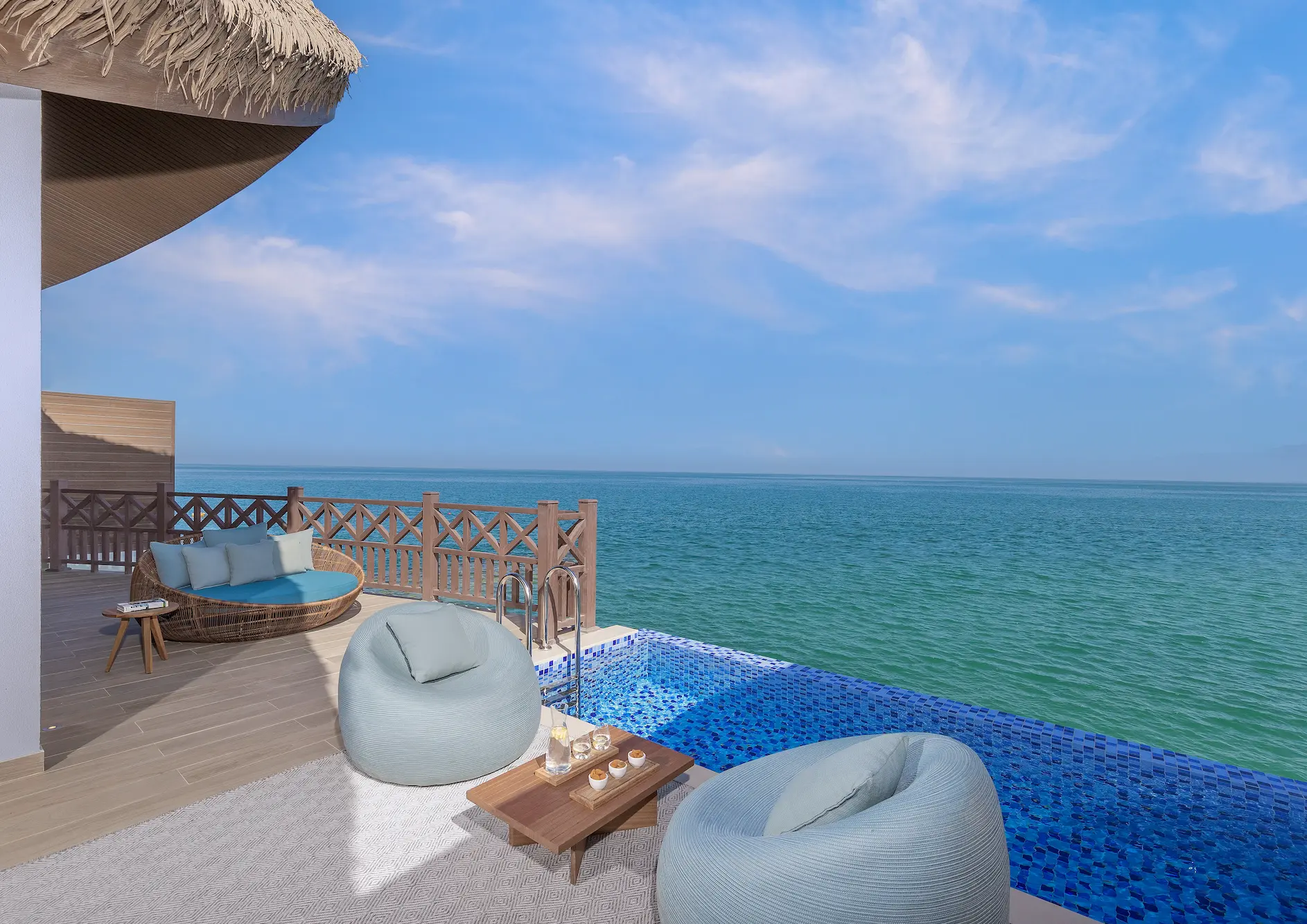 anantara mina ras al khaimah peninsula sea view pool villa terrace featuring a private outdoor terrace overlooking the sea and villa pool