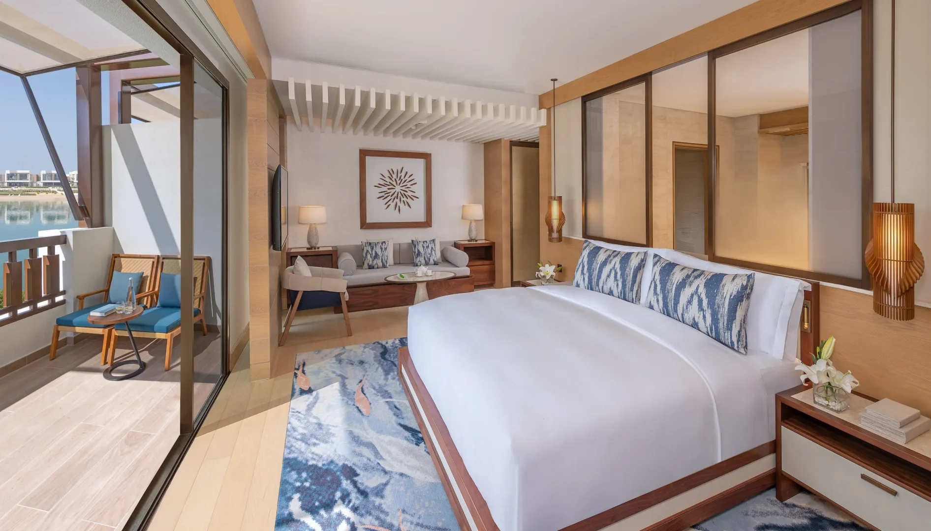 anantara mina ras al khaimah premier room sea view showcasing expansive coastal views enjoyed from the elegant king guest room