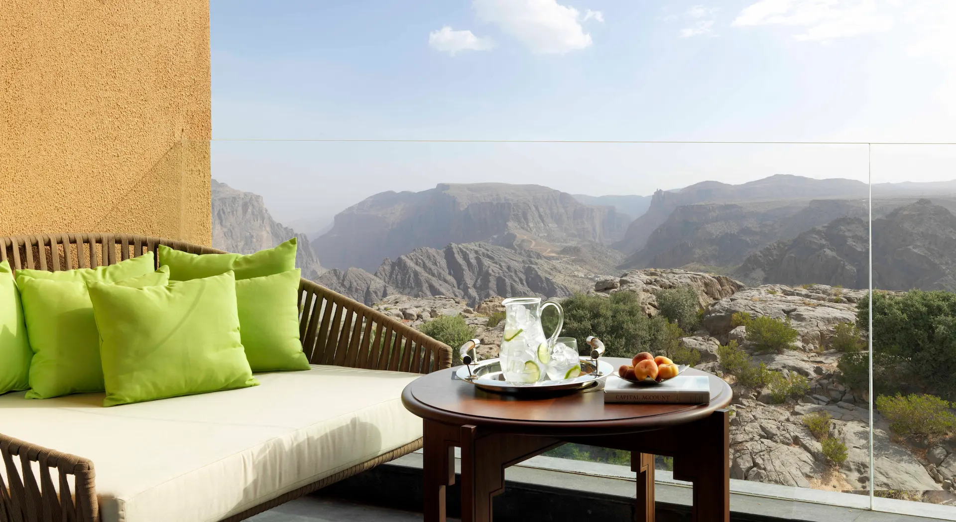 balcony deluxe canyon view room anantara al jabal al akhdar oman