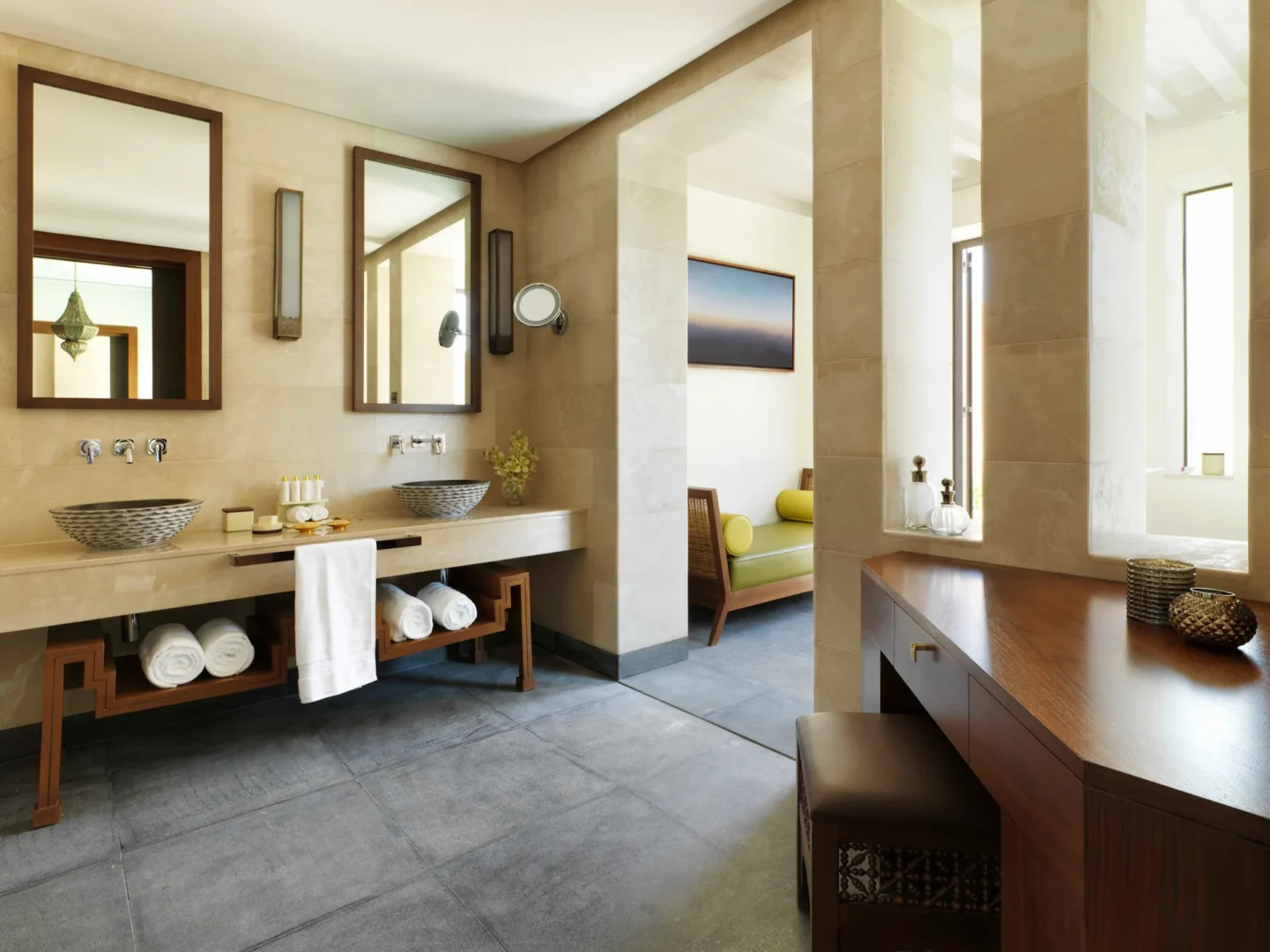bathroom bedroom deluxe garden pool villa anantara al jabal al akhdar oman