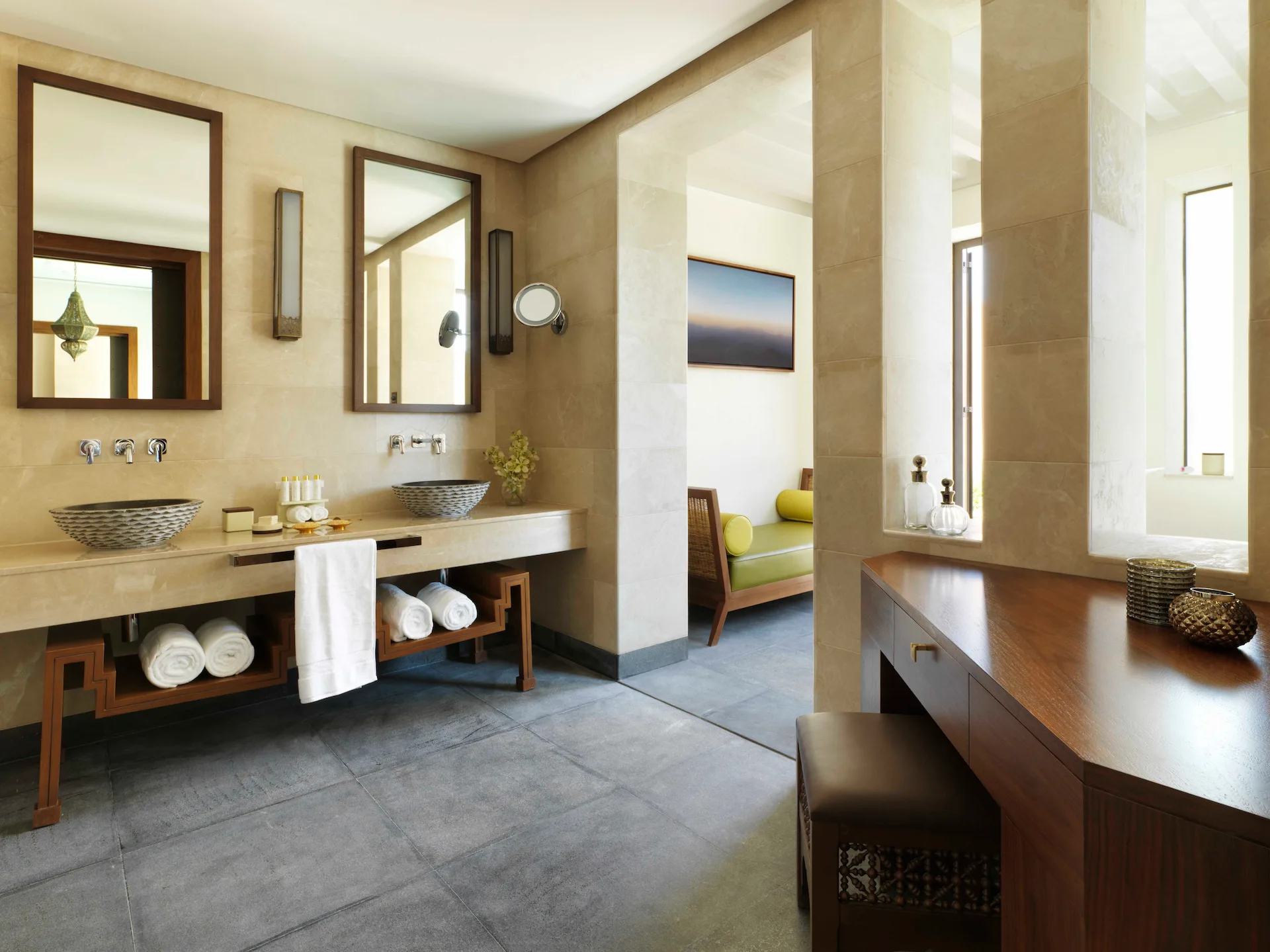 bathroom bedroom deluxe garden pool villa anantara al jabal al akhdar oman