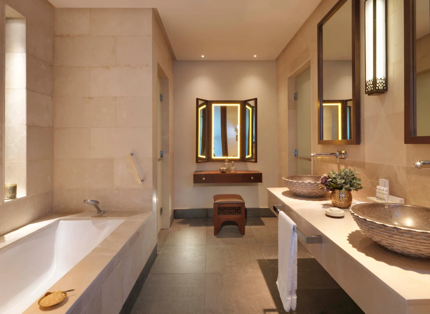 bathroom deluxe canyon view room anantara al jabal al akhdar oman
