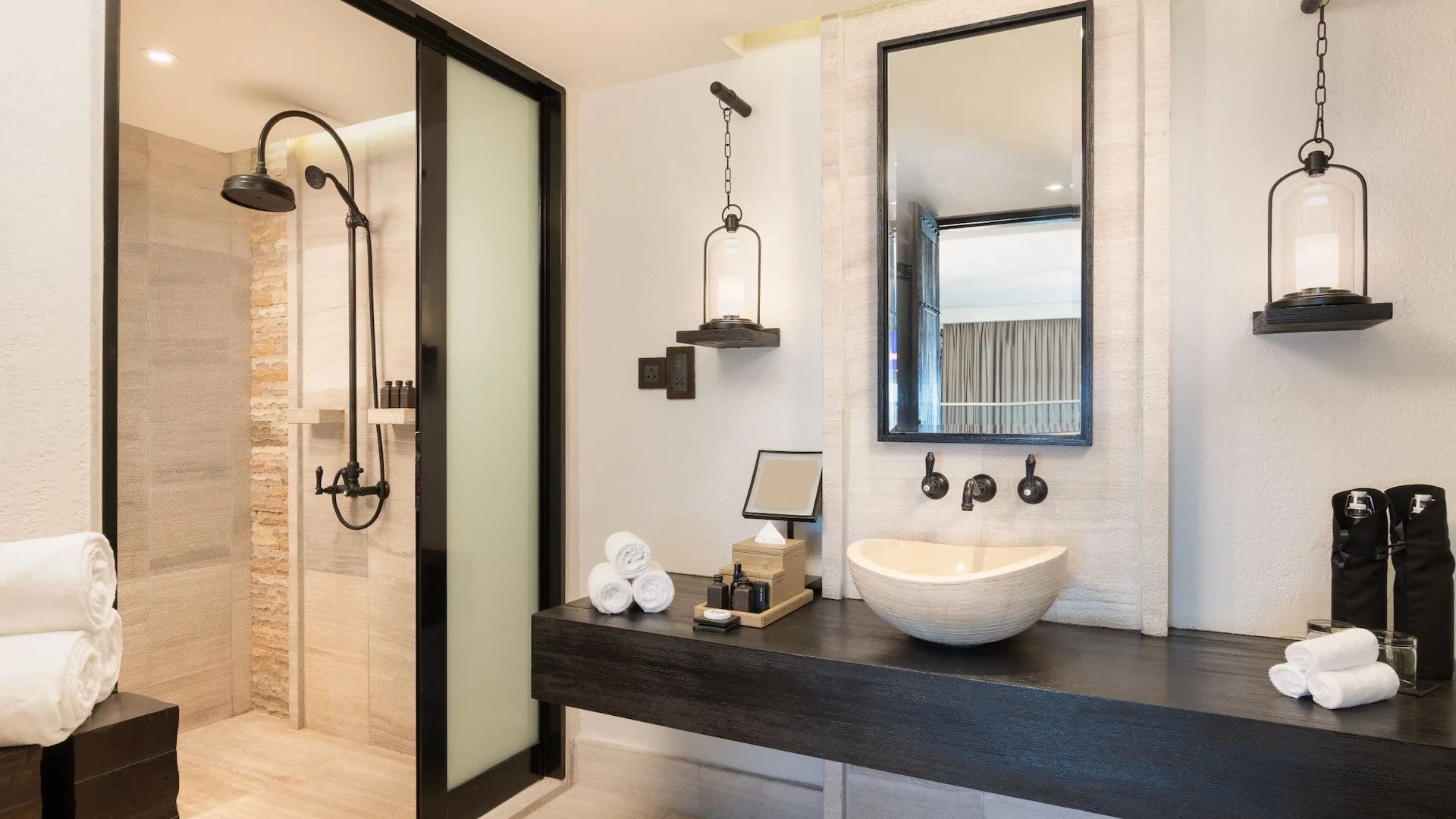 bathroom in loft suite at alila jabal akhdar oman