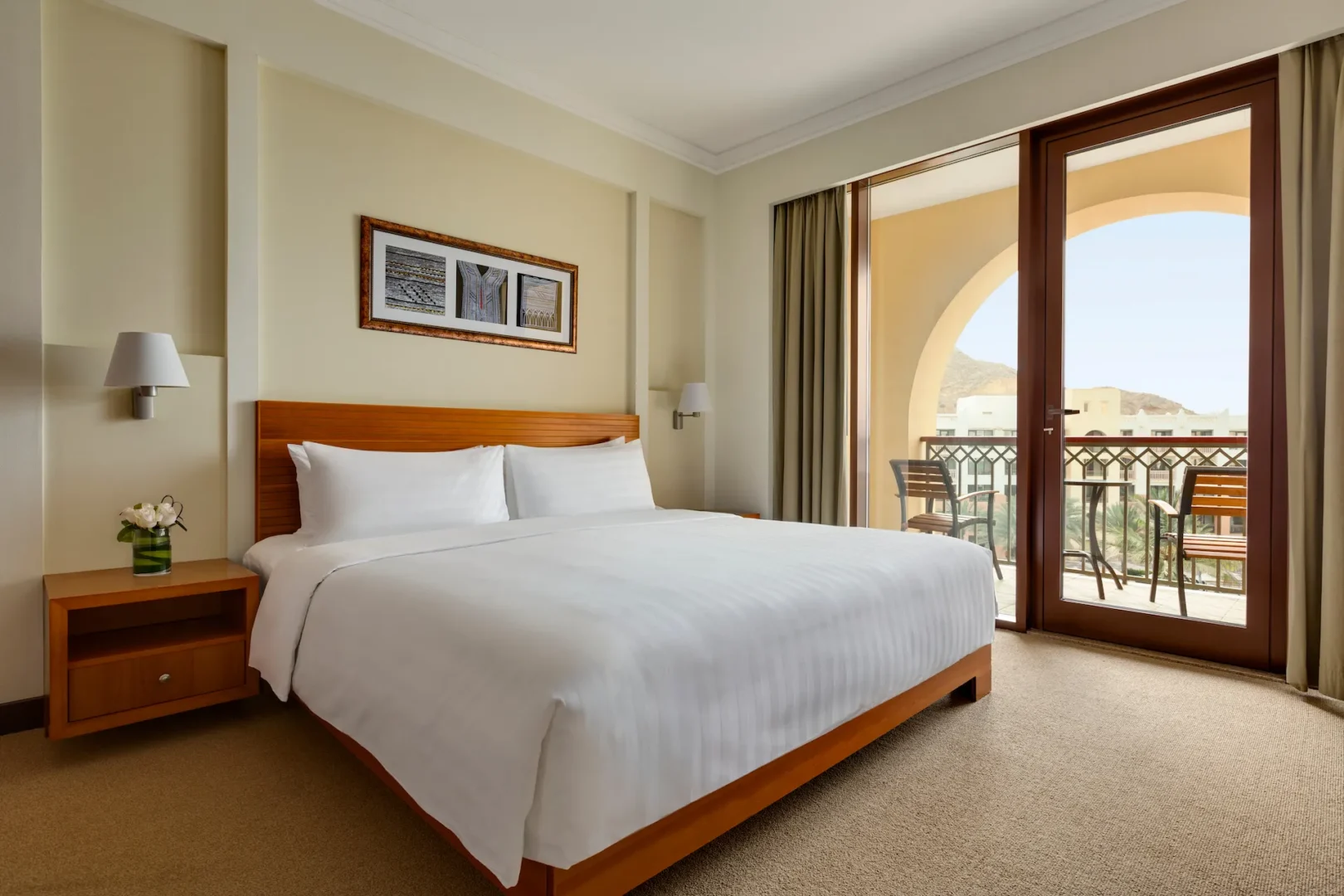 bed in one bedroom suite hilton muscat al wana oman