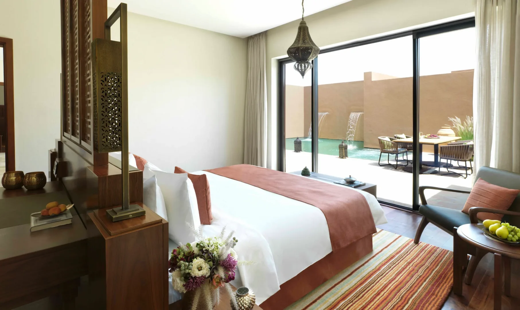 bed two bedroom deluxe garden pool villa anantara al jabal al akhdar oman
