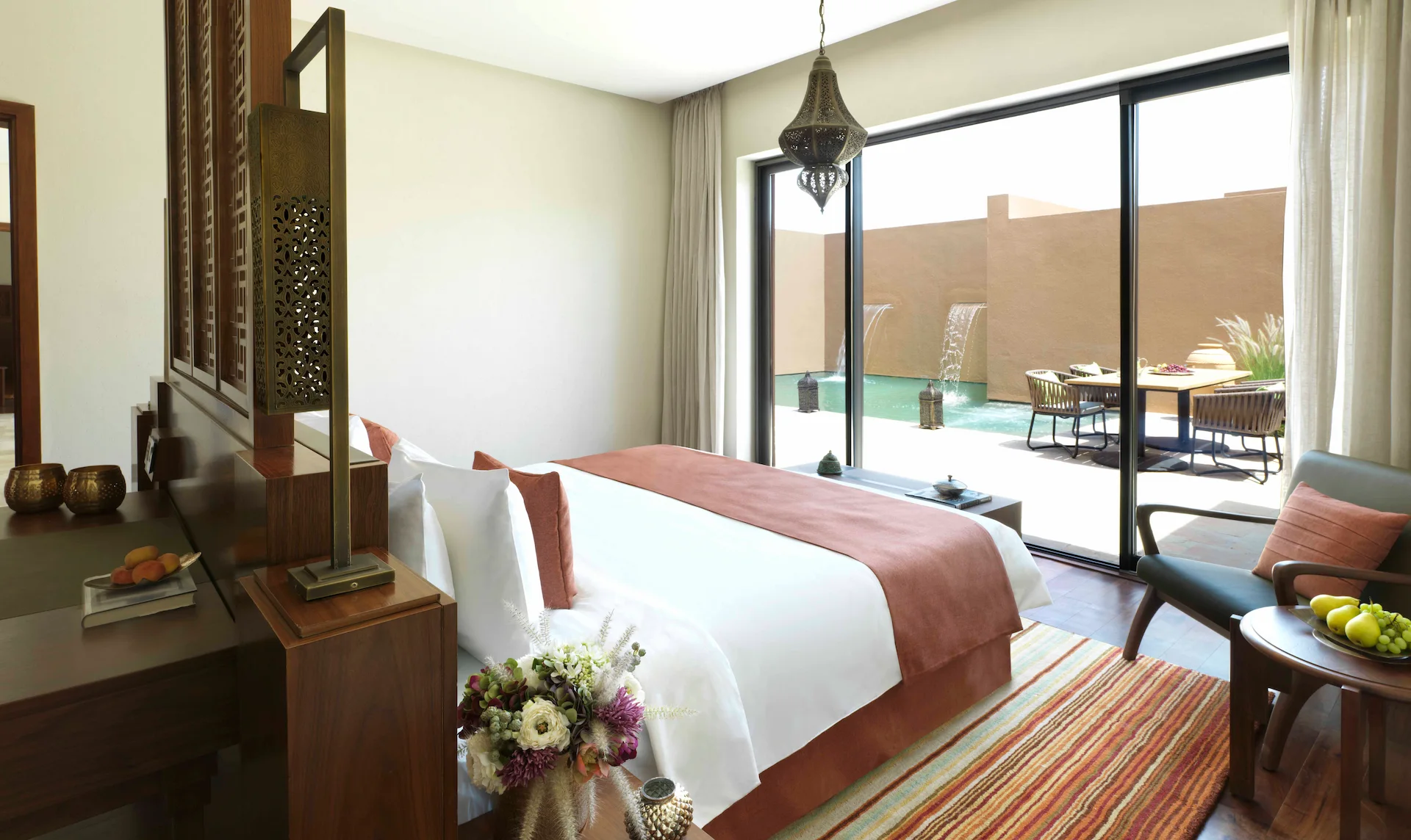 bed two bedroom deluxe garden pool villa anantara al jabal al akhdar oman