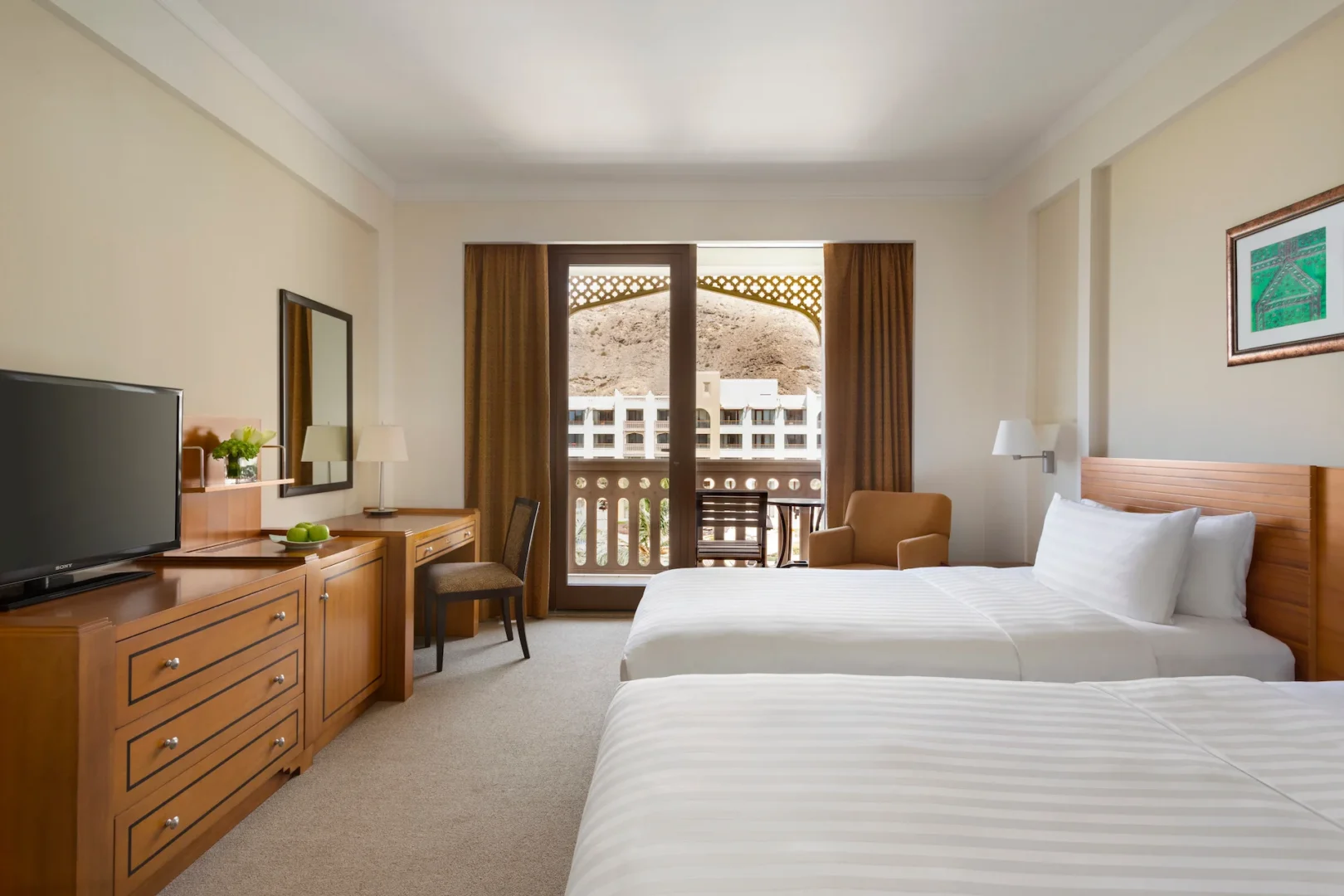 bedroom in guest room hilton muscat al wana oman