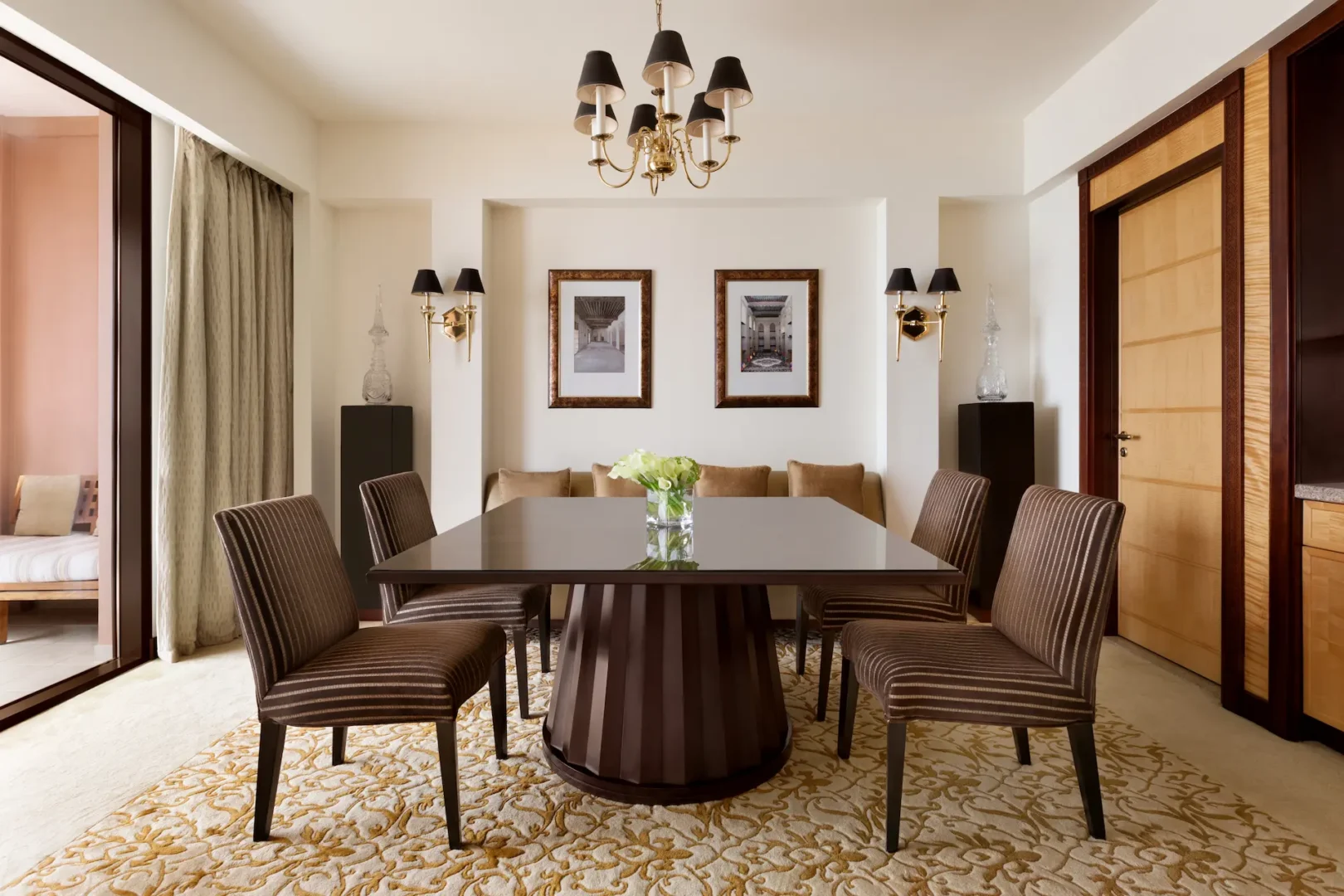 dining room deluxe one suite with sea view al husn hotel muscat oman
