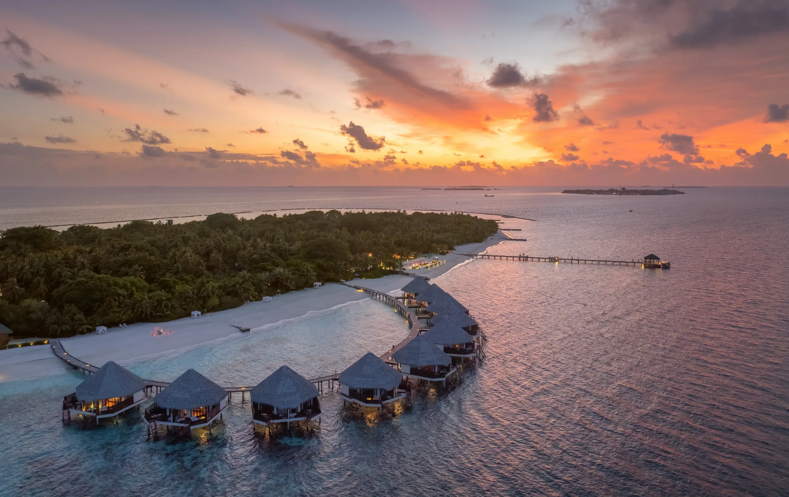 drone aerial water villas experience