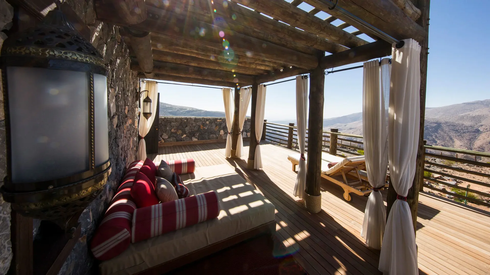 exterior with jabal terrace view at alila jabal akhdar oman
