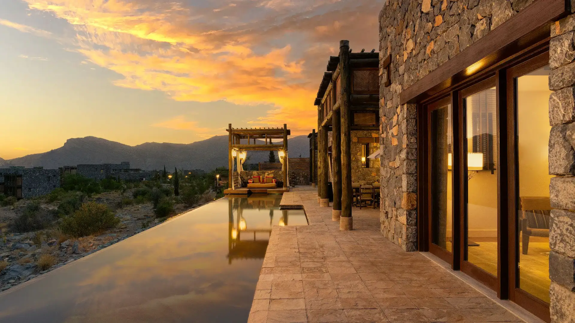 exterior of jabal villa at alila jabal akhdar oman