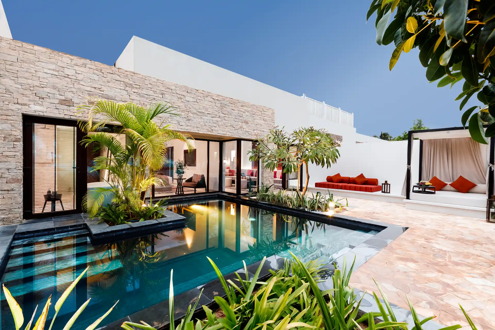 exterior of one bedroom beach pool villa at al baleed resort salalah by anantara oman
