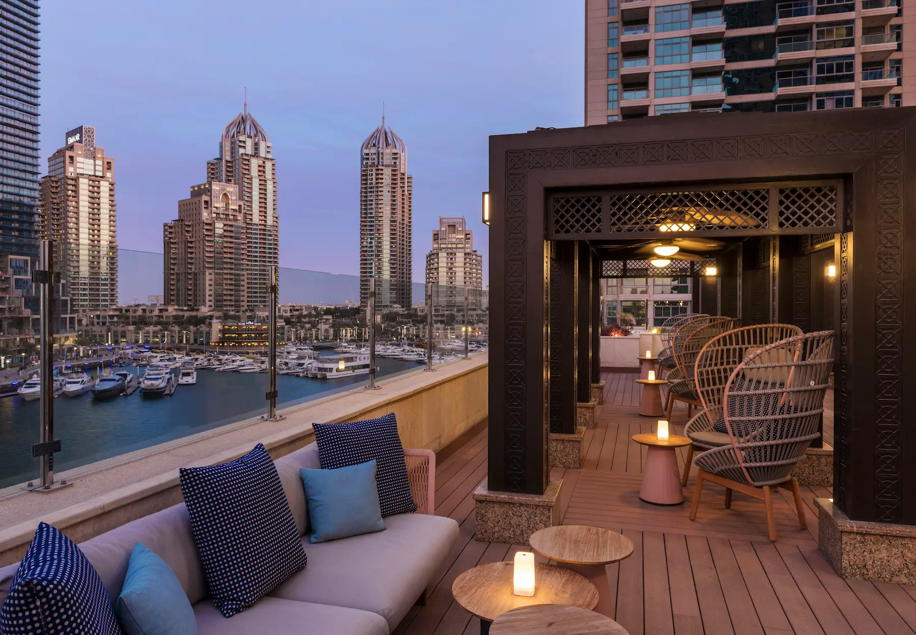 grosvenor house dubai deck on four featuring a relaxed outdoor venue with refined luxury atmosphere
