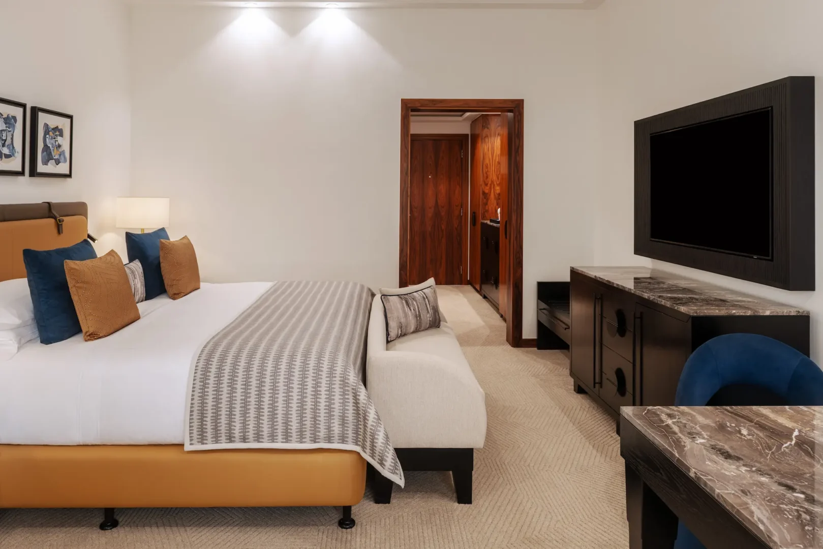 grosvenor house dubai deluxe room king room interior with refined luxury detailing