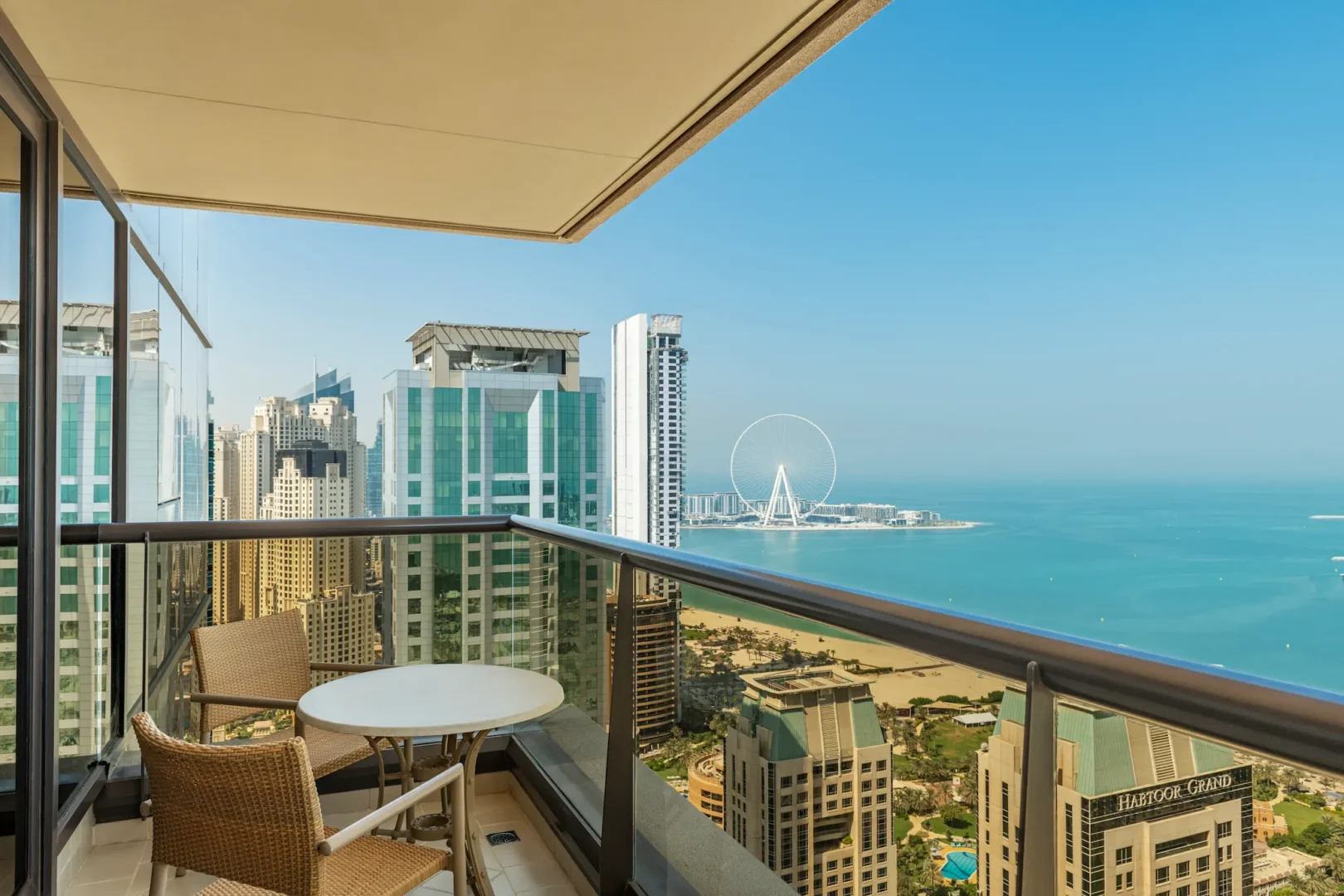 grosvenor house dubai one bed apartment balcony offering refined outdoor space and elegant luxury comfort