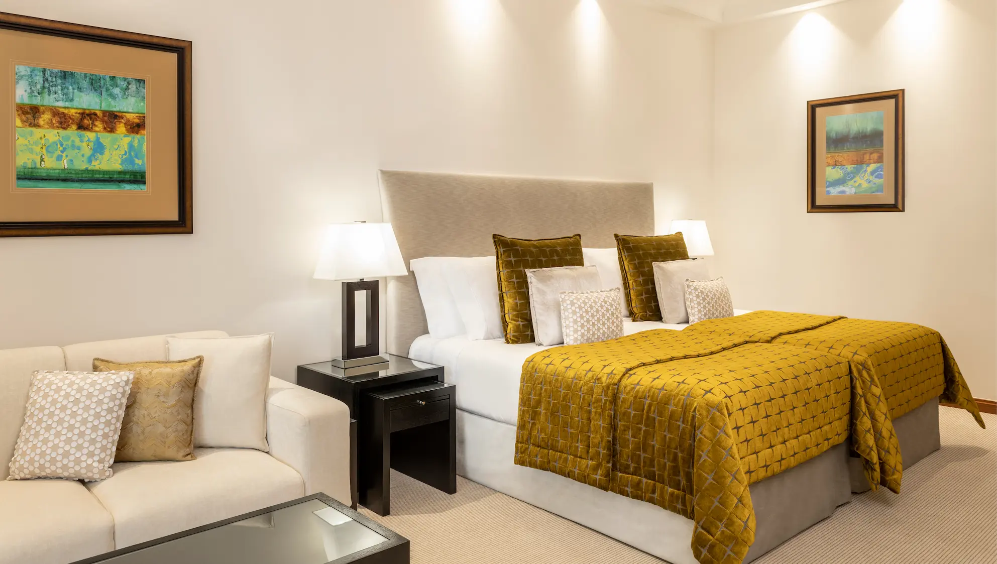grosvenor house dubai premier twin room with elegant contemporary design and refined luxury finishes