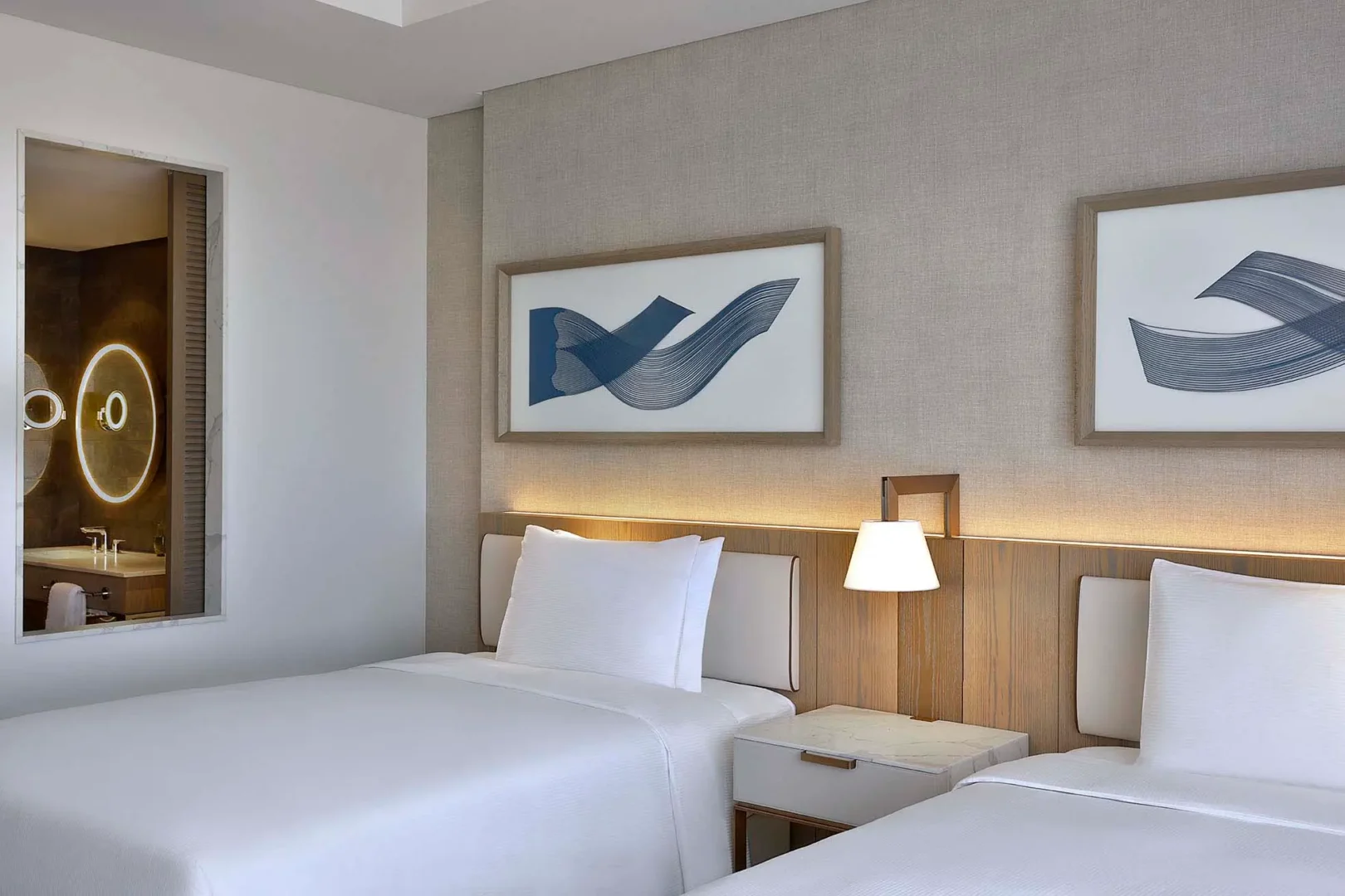 hilton abu dhabi yas island family connecting two double bed bedroom interior
