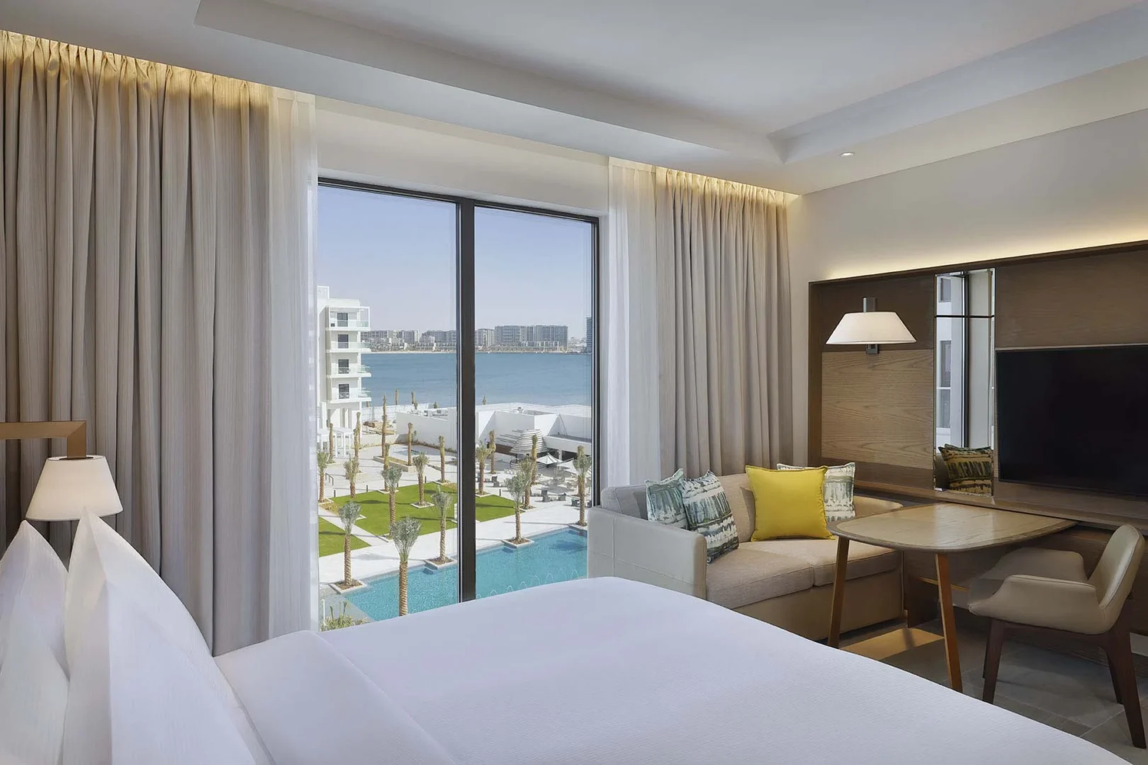 hilton abu dhabi yas island king guest room with sea view