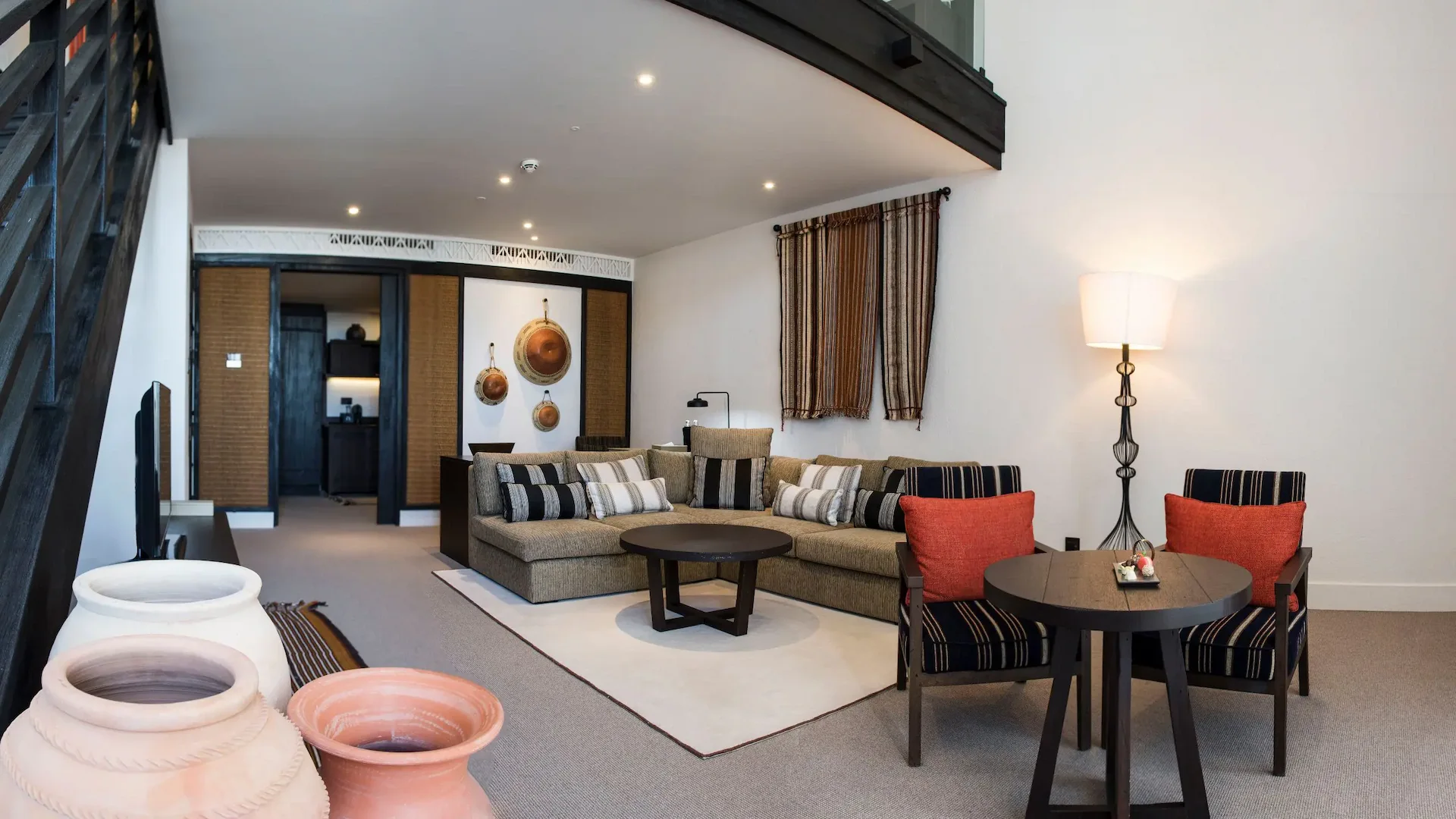 lounge area in loft suite at alila jabal akhdar oman