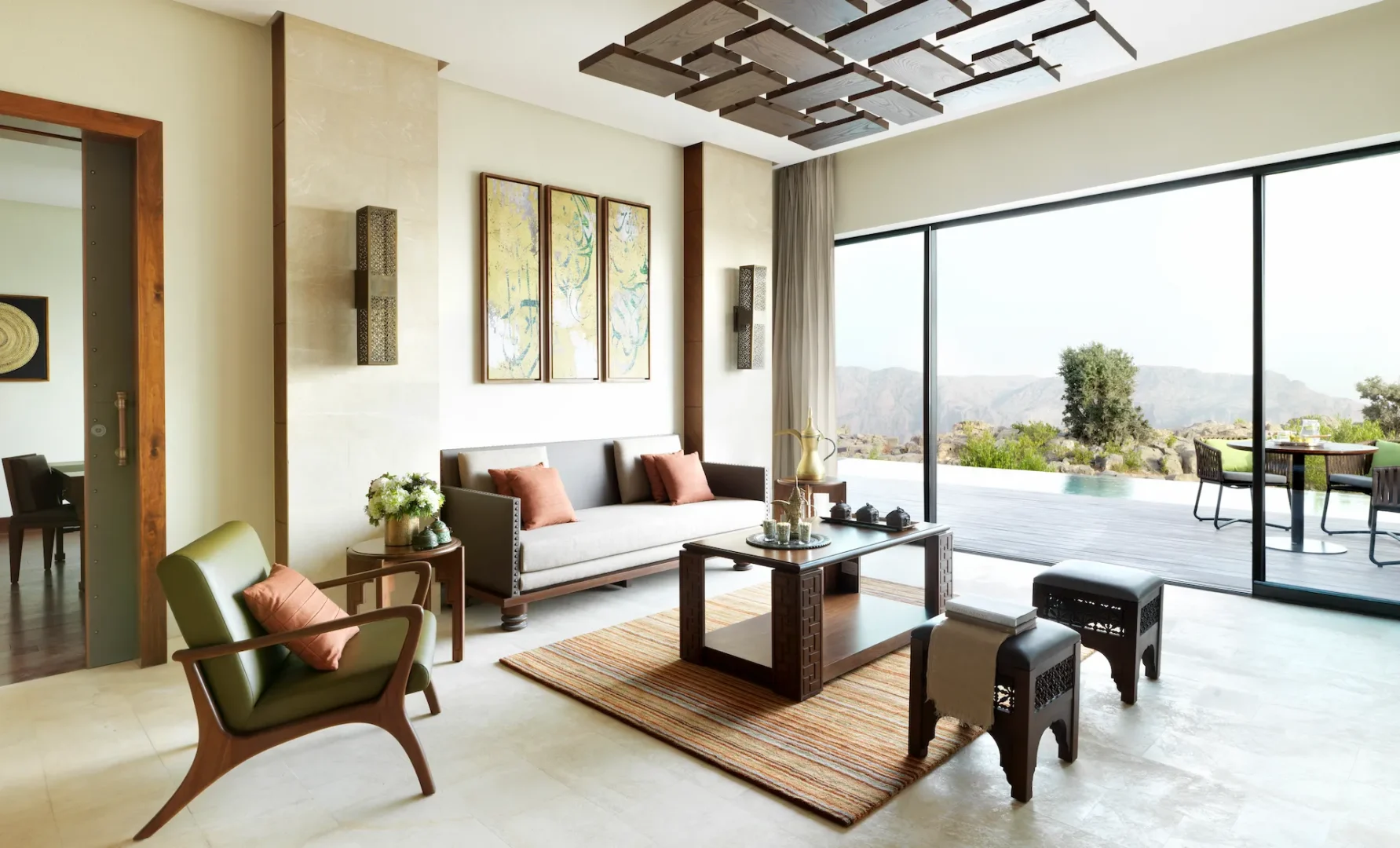 lounge one bedroom cliff pool villa anantara al jabal al akhdar oman