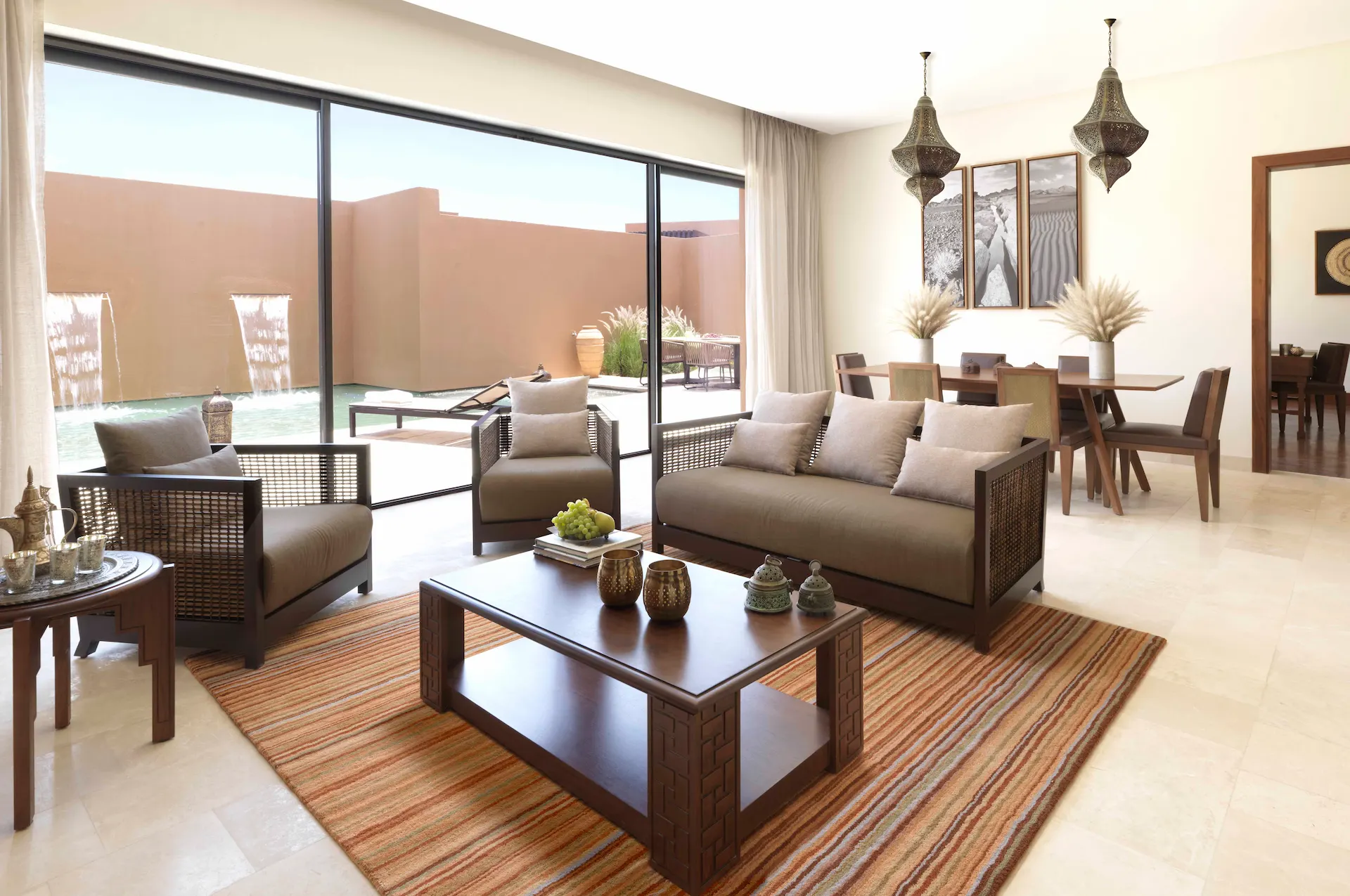 lounge two bedroom deluxe garden pool villa anantara al jabal al akhdar oman