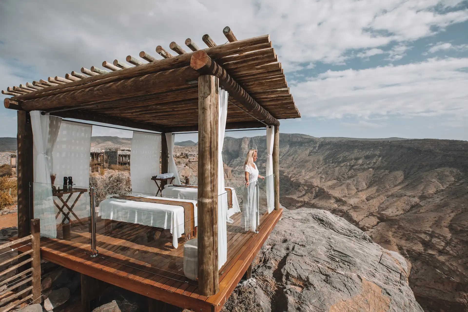 massage session at alila jabal akhdar oman