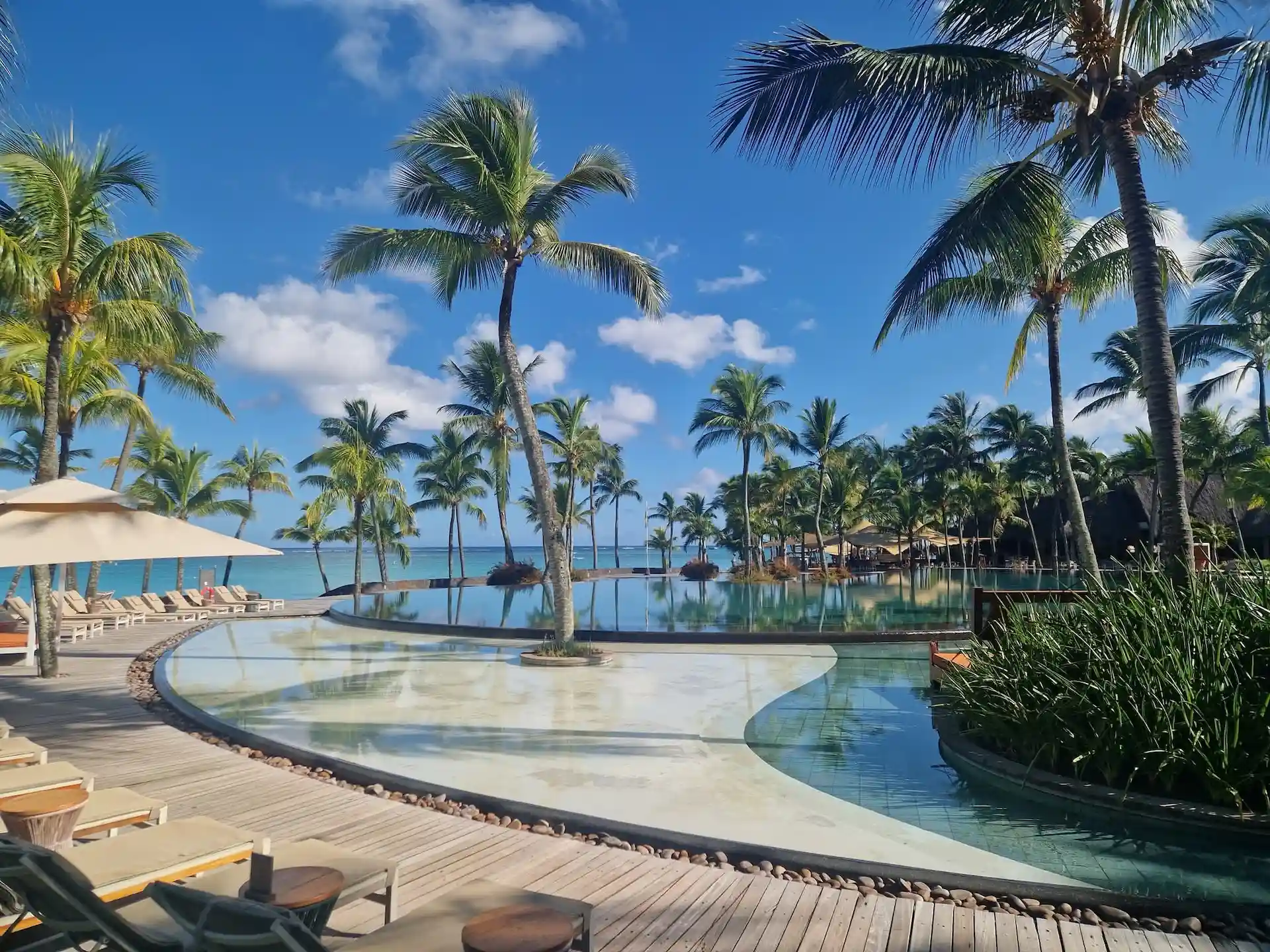 Beautiful view of pool in Mauritius