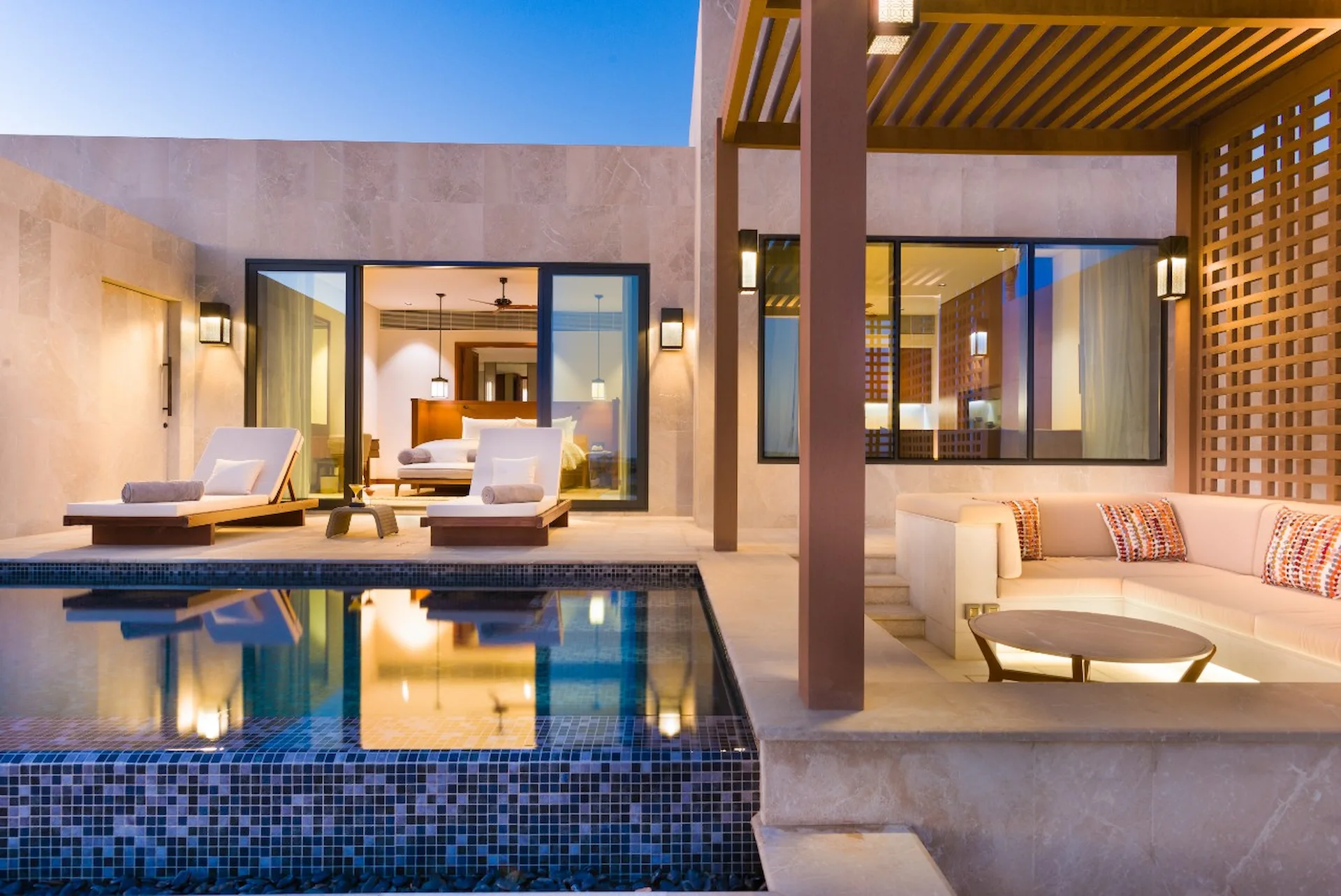 outside pool view pool villa alila hinu bay oman