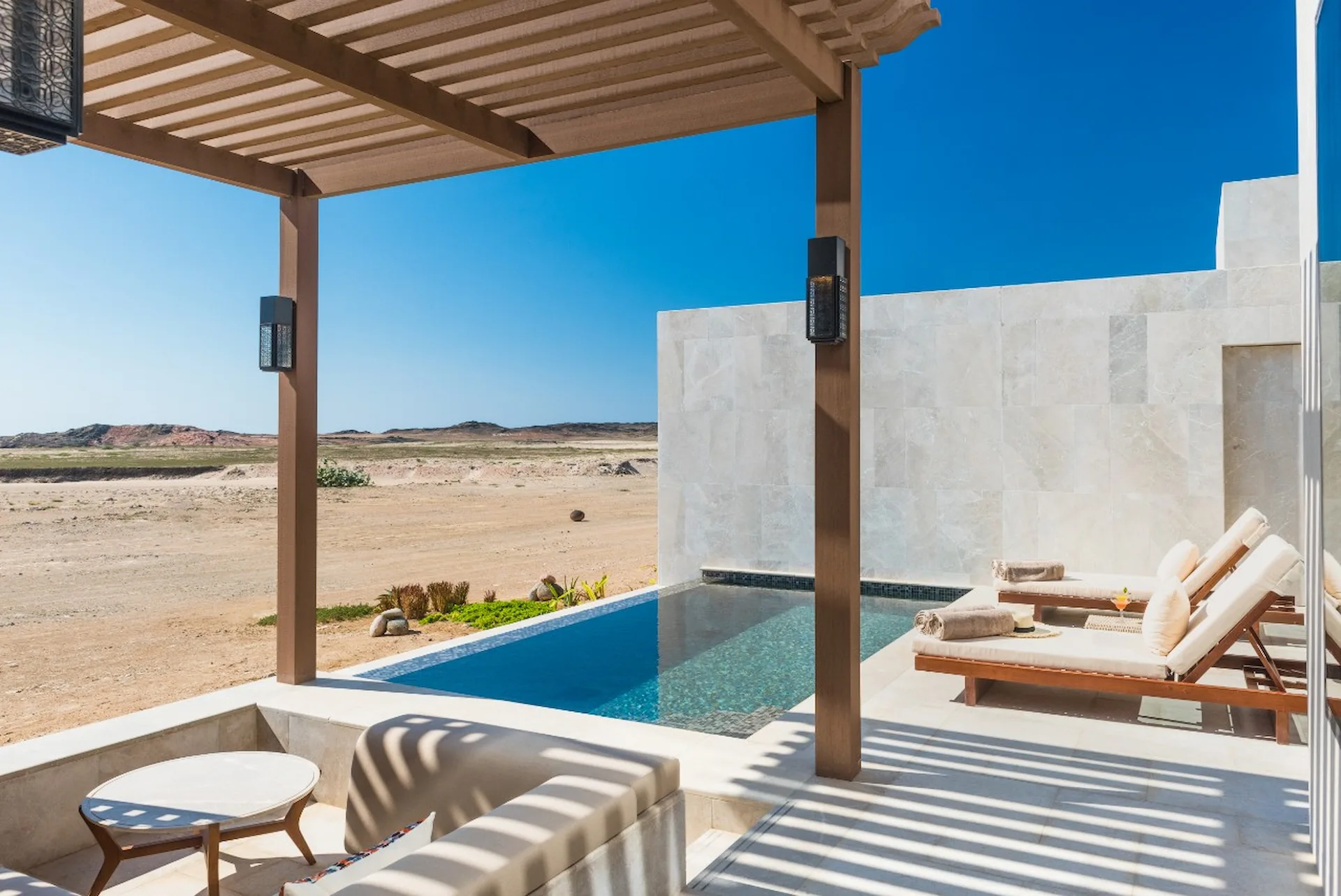 pool loungers pool villa alila hinu bay oman