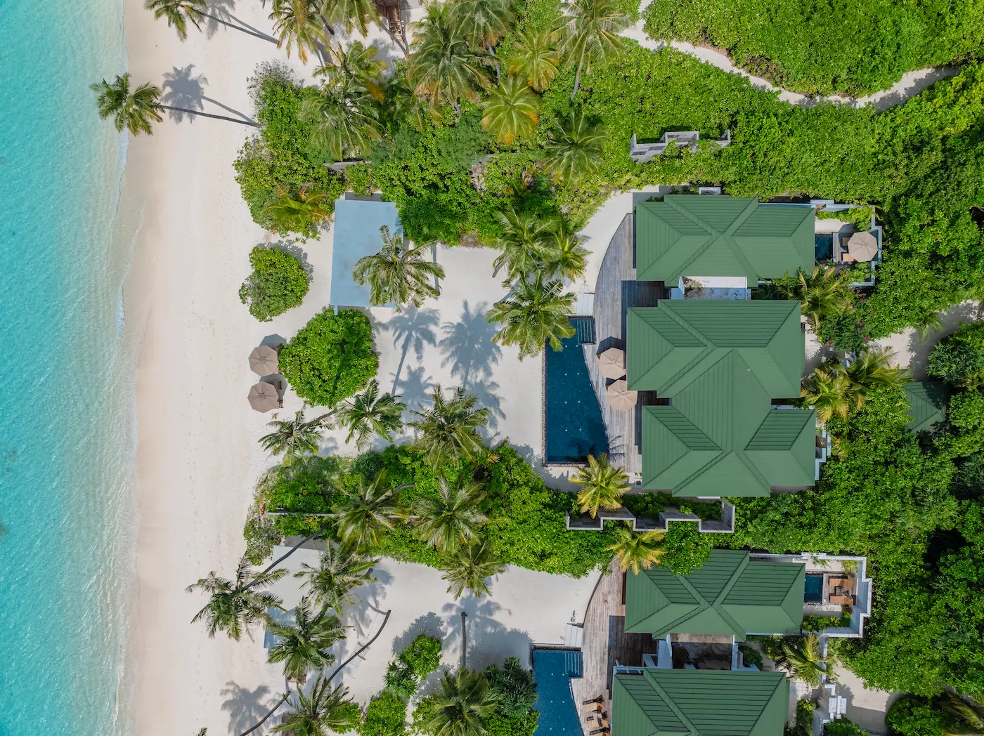 siyam world maldives four bedroom beach residence with pool beach access offering direct private beachfront luxury