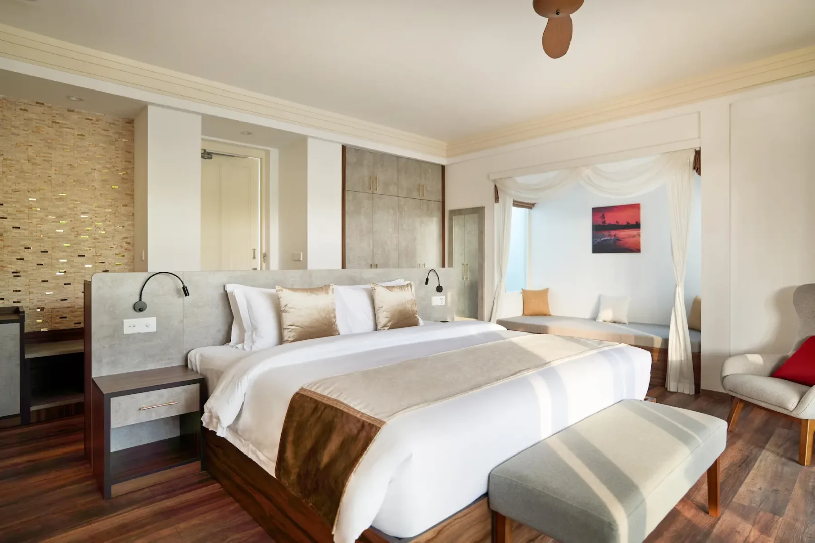 siyam world maldives four bedroom beach residence with pool bedroom offering spacious refined beachfront luxury