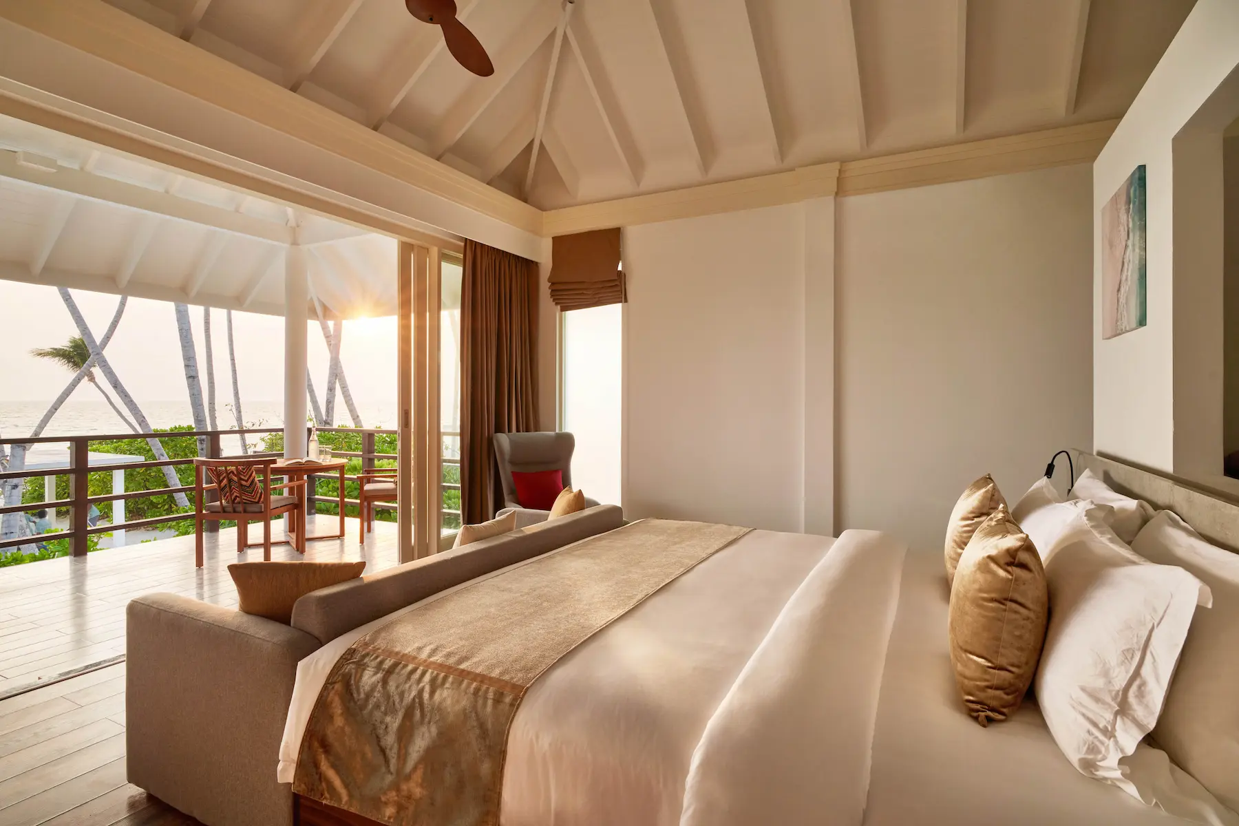 siyam world maldives four bedroom beach residence with pool bedroom view showcasing refined beachfront luxury