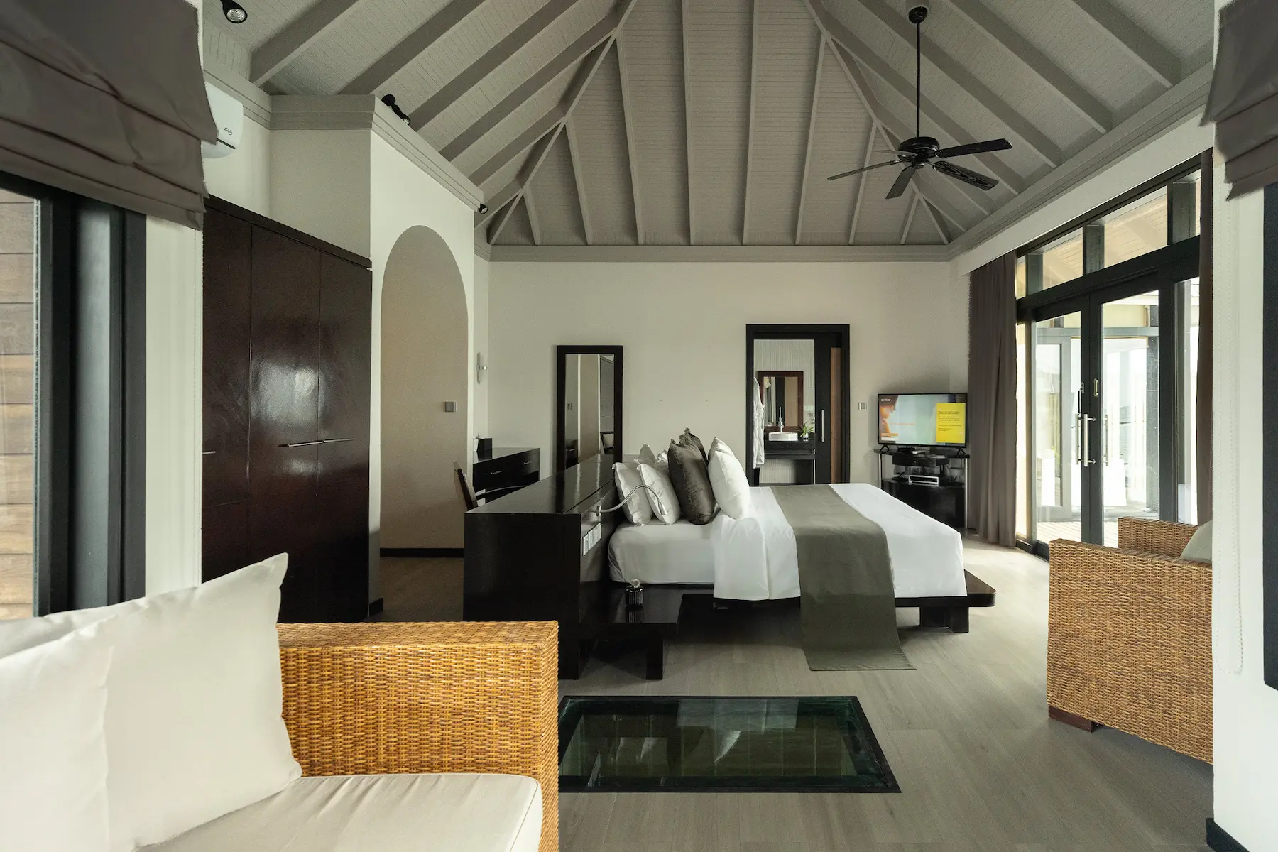luxury horizon water villa with pool interior at sun siyam iru fushi maldives overwater accommodation