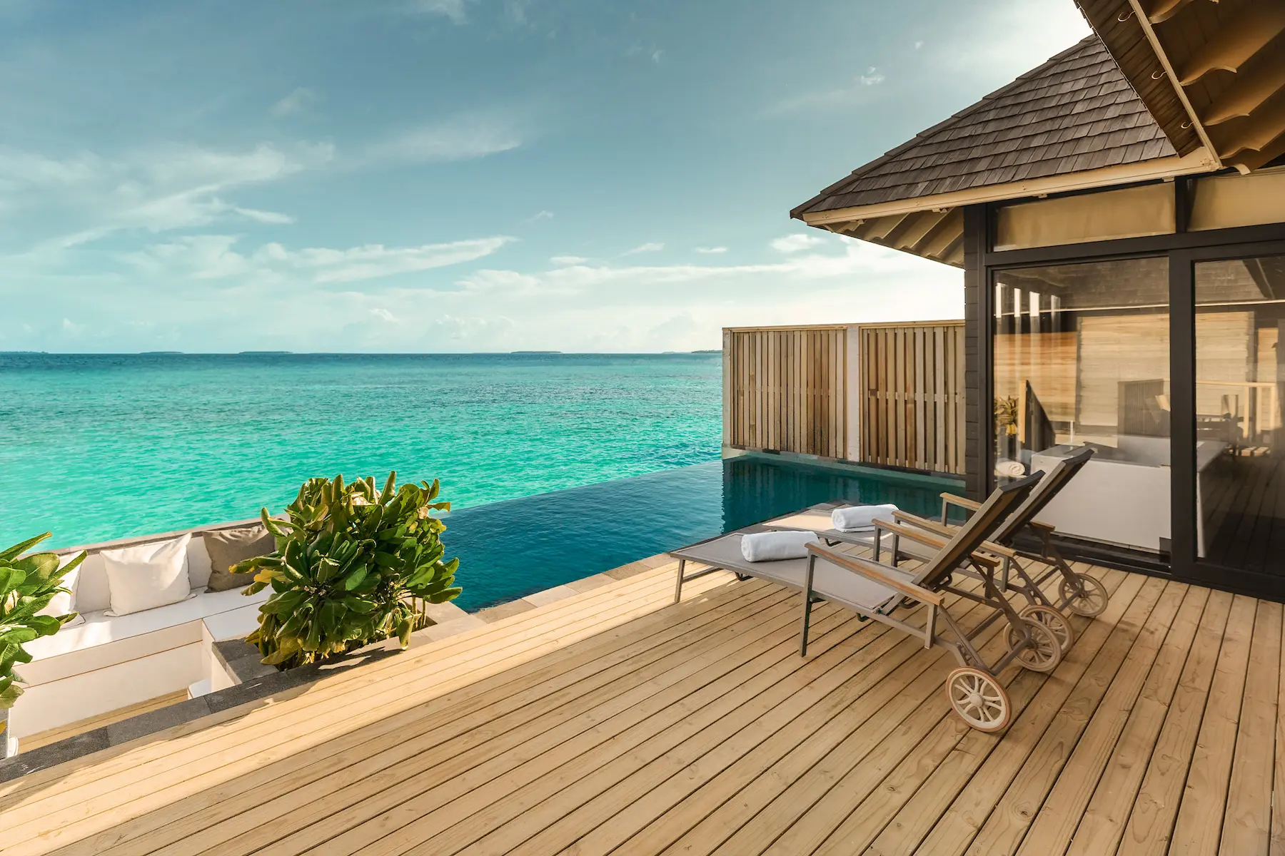 luxury horizon water villa with pool view at sun siyam iru fushi maldives overwater accommodation