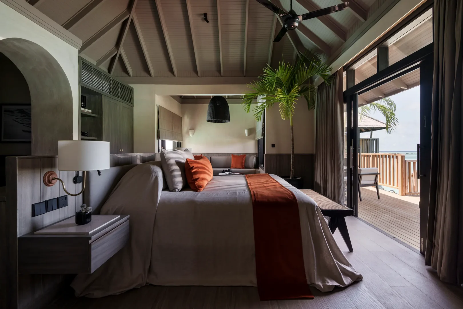 luxury water villa with pool bedroom at sun siyam iru fushi maldives overwater accommodation