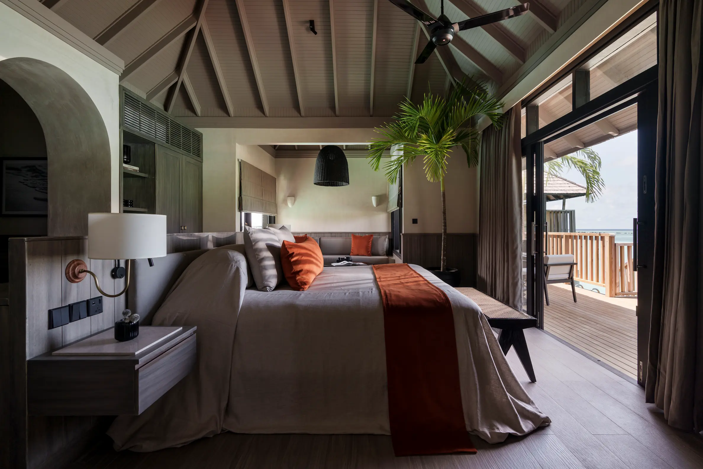 luxury water villa with pool bedroom at sun siyam iru fushi maldives overwater accommodation
