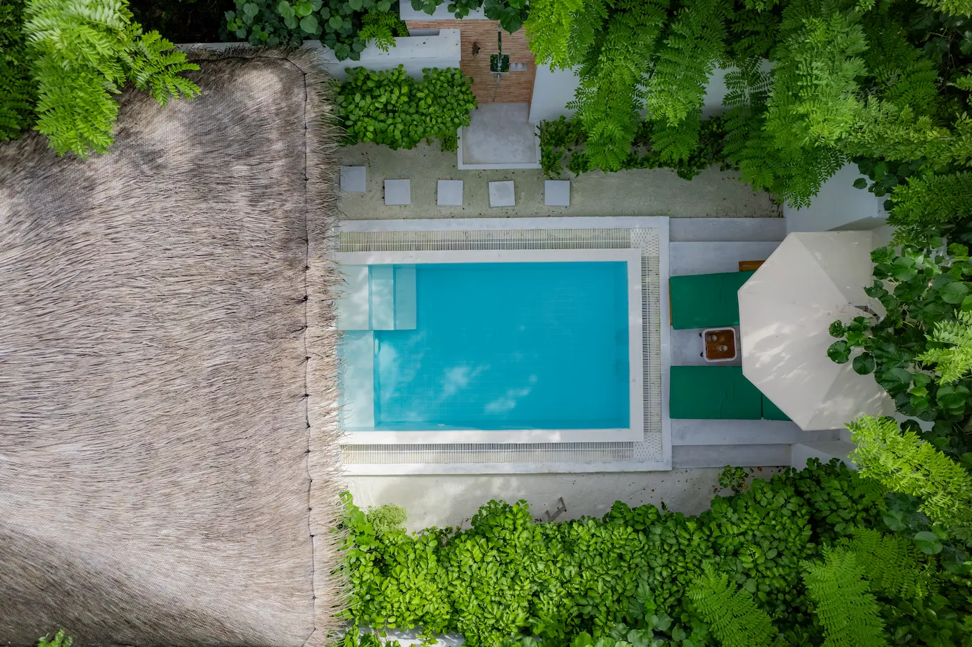 sun siyam iru veli beach residence with pool aerial maldives