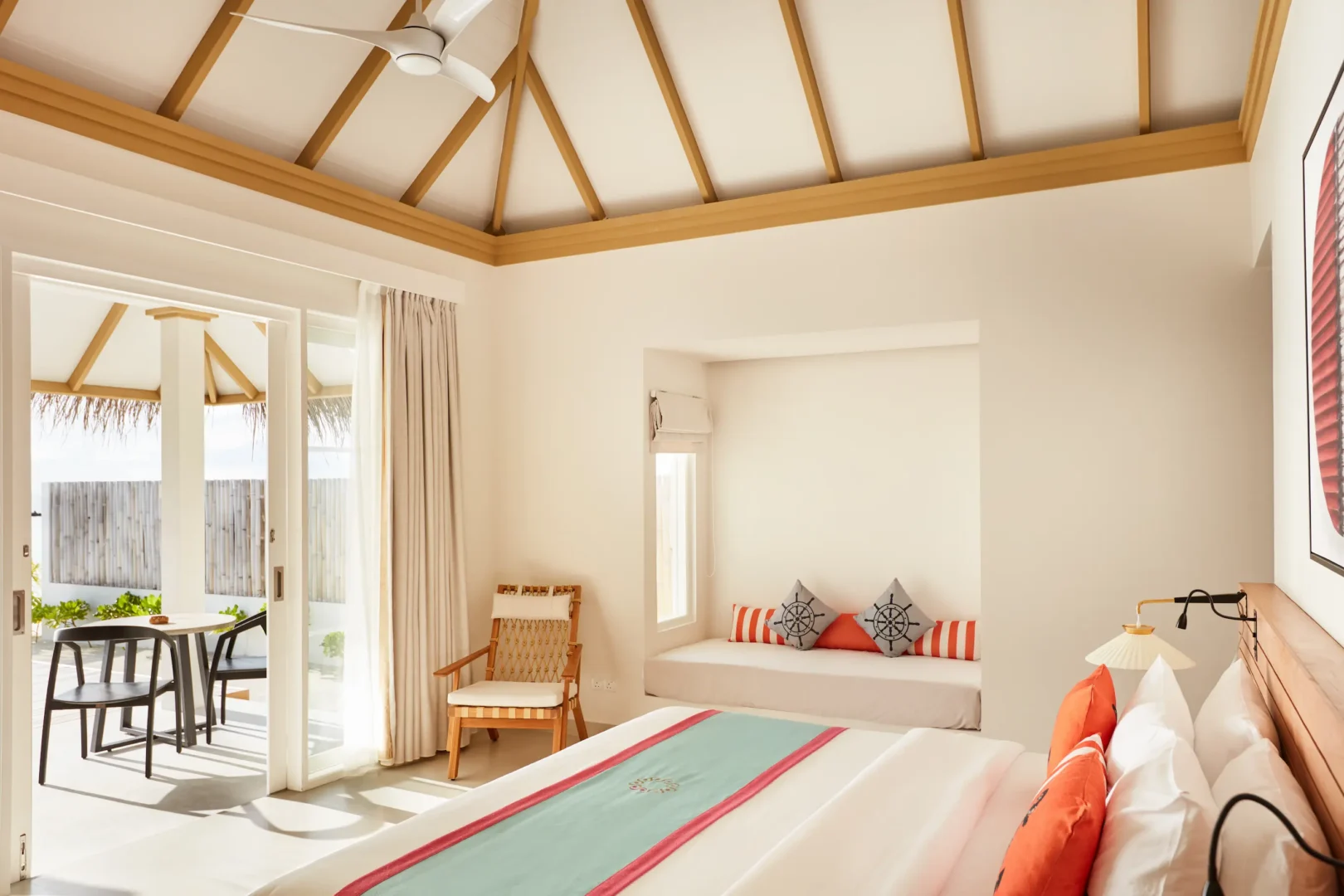 sun siyam iru veli maldives beach villa with pool interior showcasing spacious bedroom natural interiors and indoor outdoor living