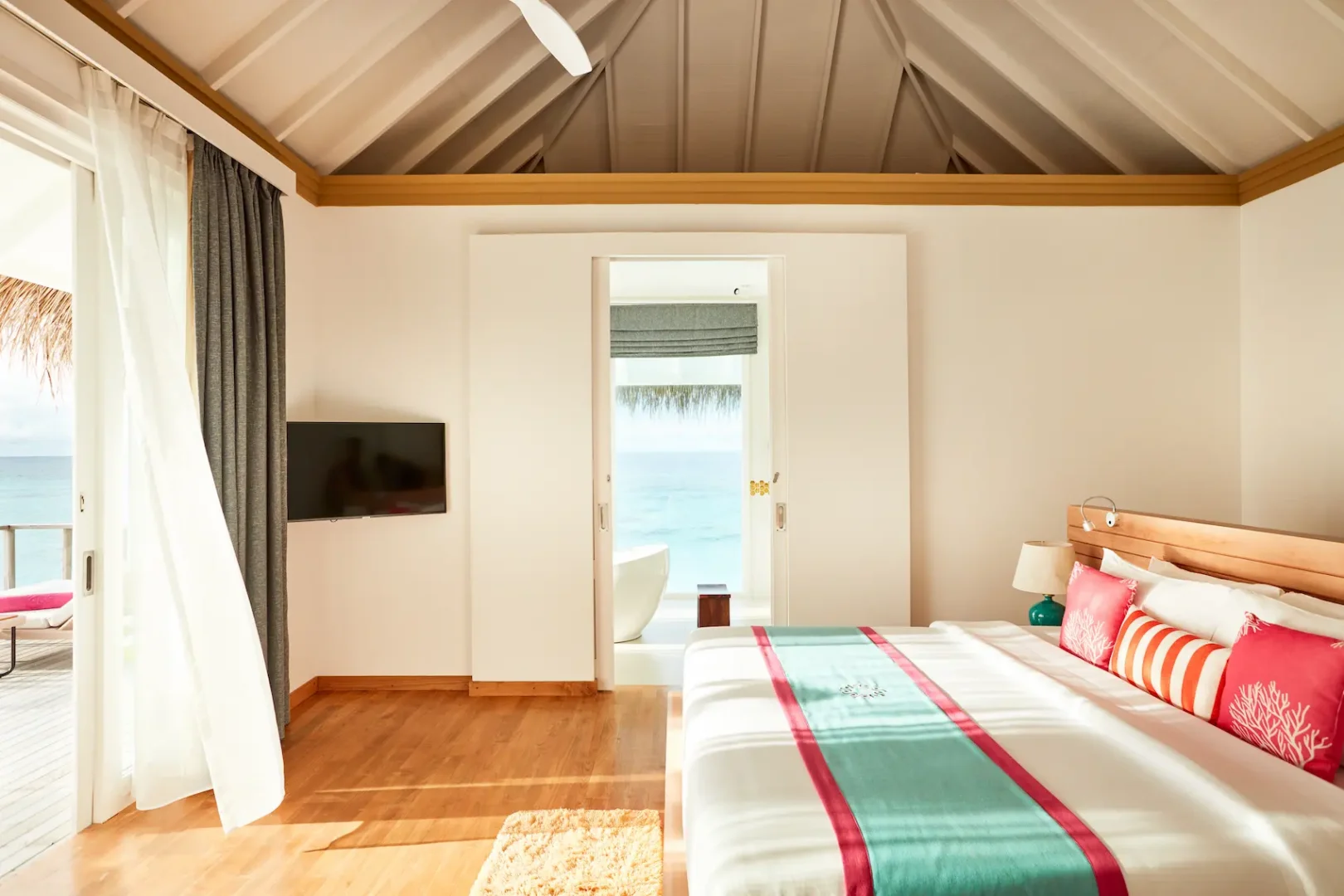 sun siyam iru veli maldives two bedroom ocean residence with pool bedroom featuring a serene oceanfront setting and refined island styling