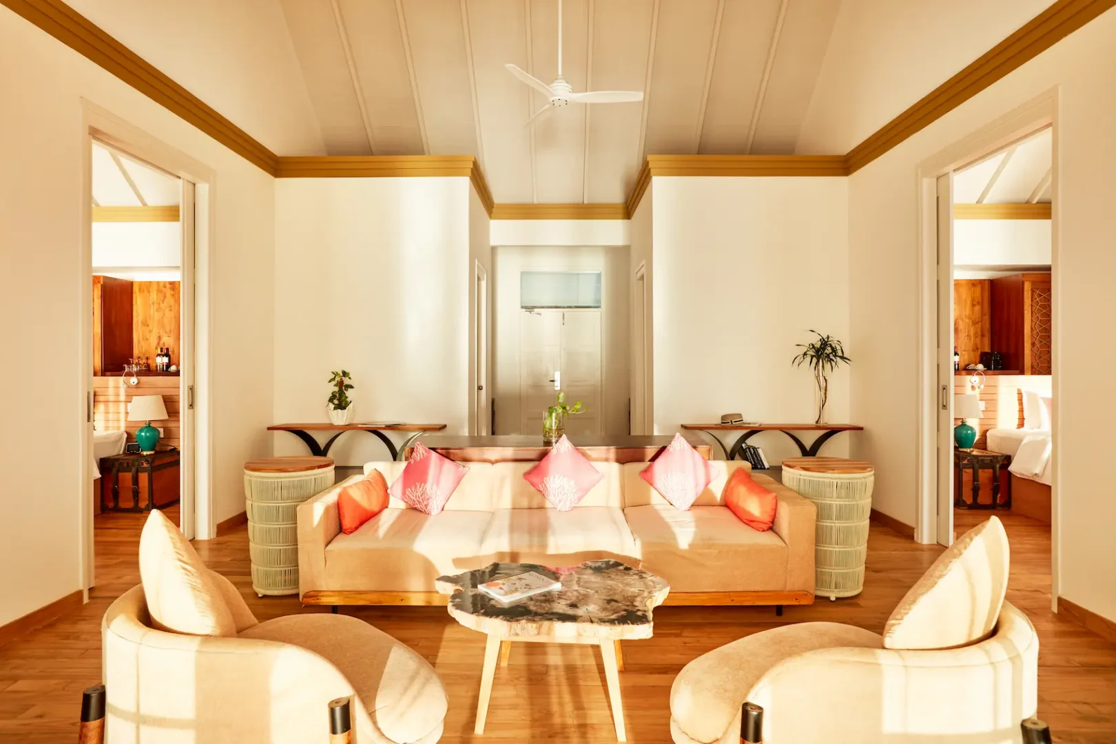 sun siyam iru veli maldives two bedroom ocean residence with pool living area showcasing spacious interiors with ocean views and contemporary island design
