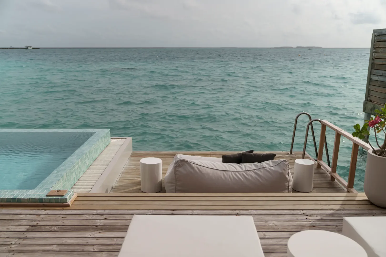 sun siyam iru veli ocean villa with pool sunbed maldives luxury resort