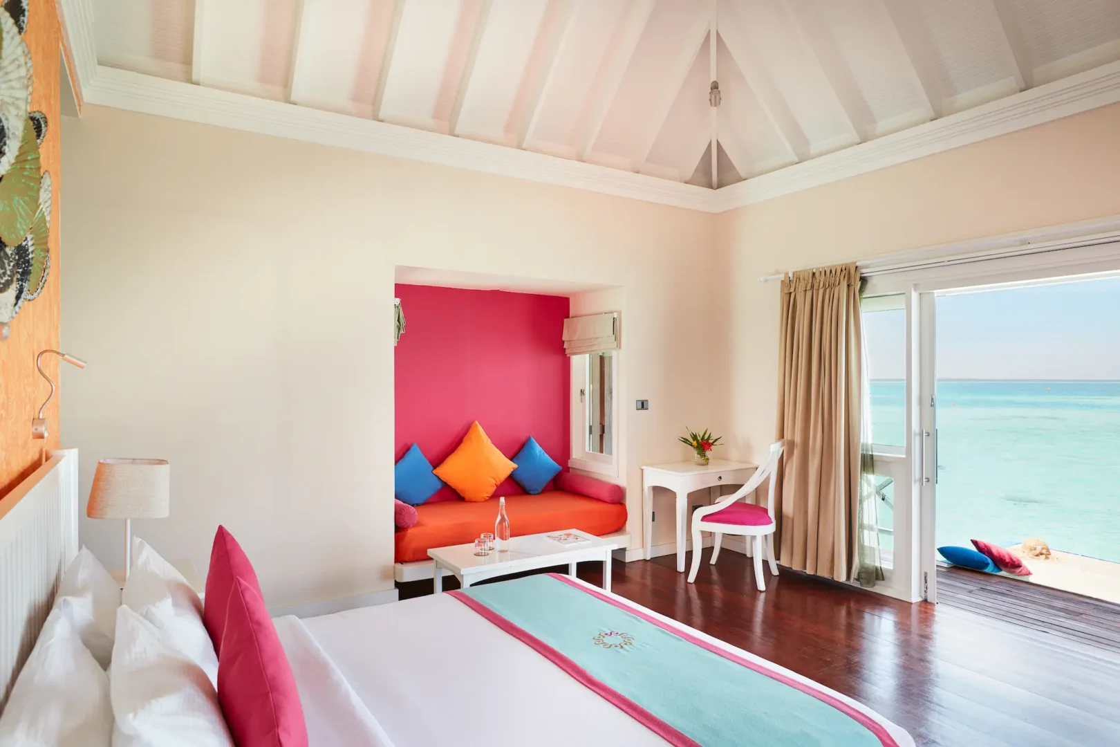 sun siyam vilu reef maldives water villa with pool interior showcasing refined furnishings natural textures and a calm overwater atmosphere